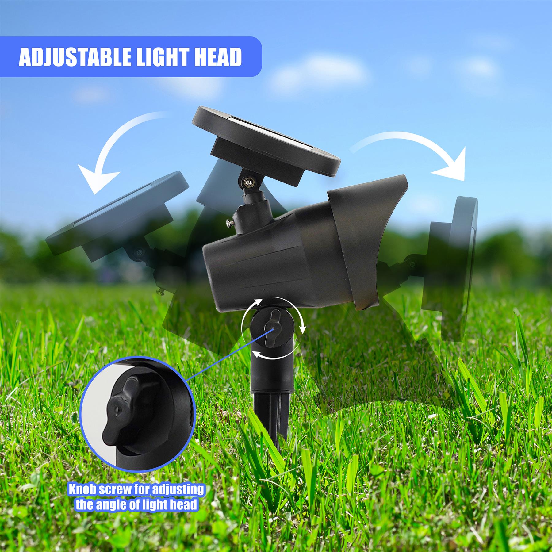 Adjustable Solar Spot Lights, Set of 2 – Warm White LED by GEEZY - The Magic Toy Shop