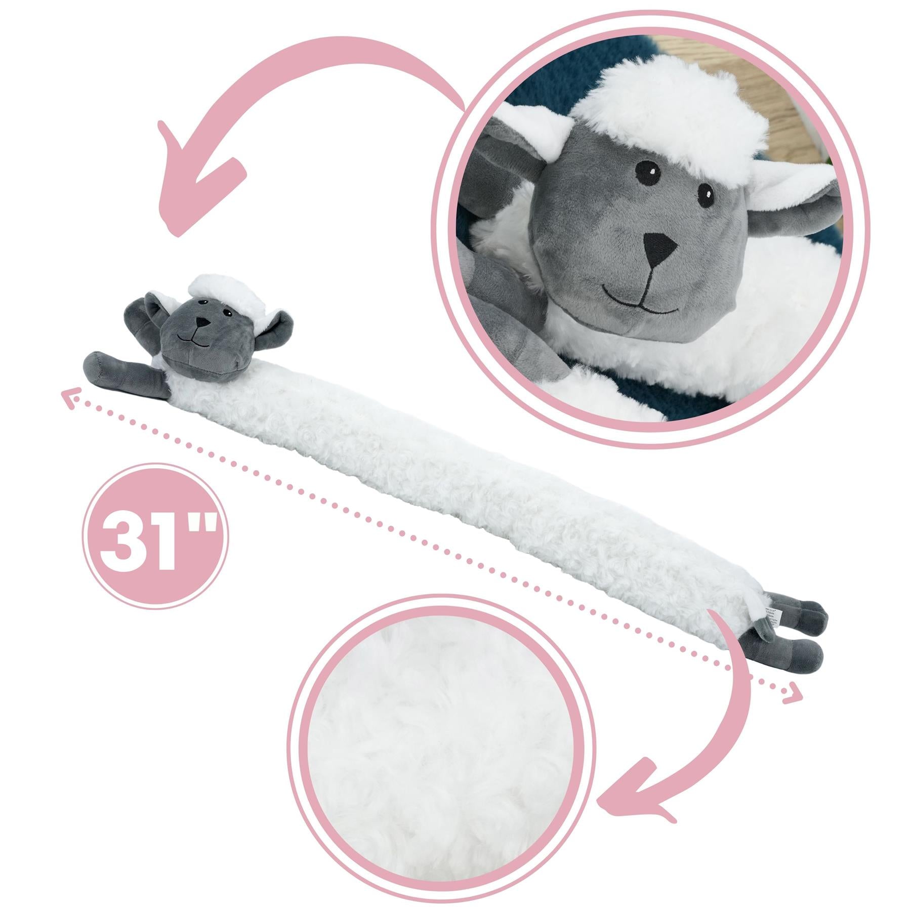 Novelty White Sheep Draught Excluder for Doors by The Magic Toy Shop - The Magic Toy Shop