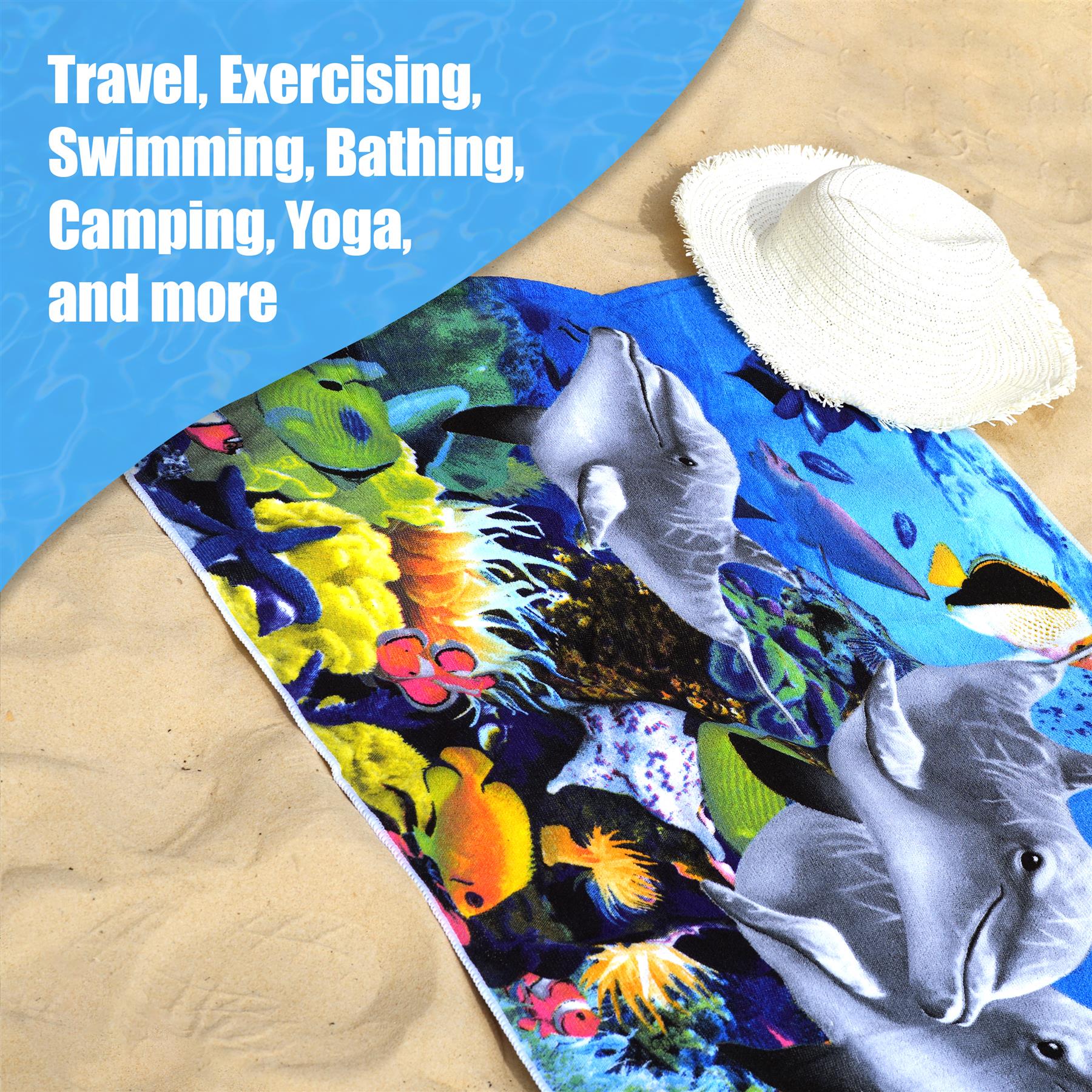 Dolphins Design Large Towel by GEEZY - The Magic Toy Shop