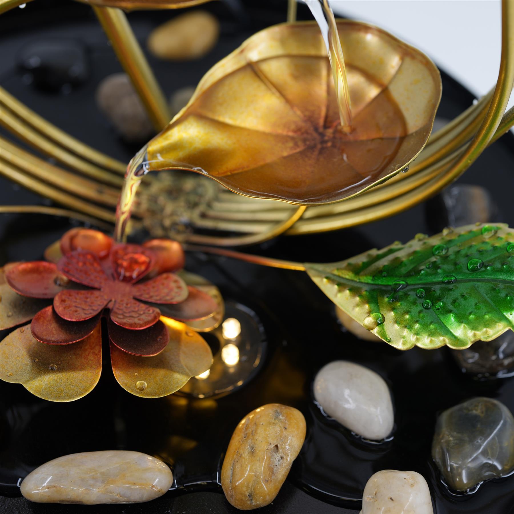 Metal Spiral Water Feature Outdoor With LED by GEEZY - The Magic Toy Shop