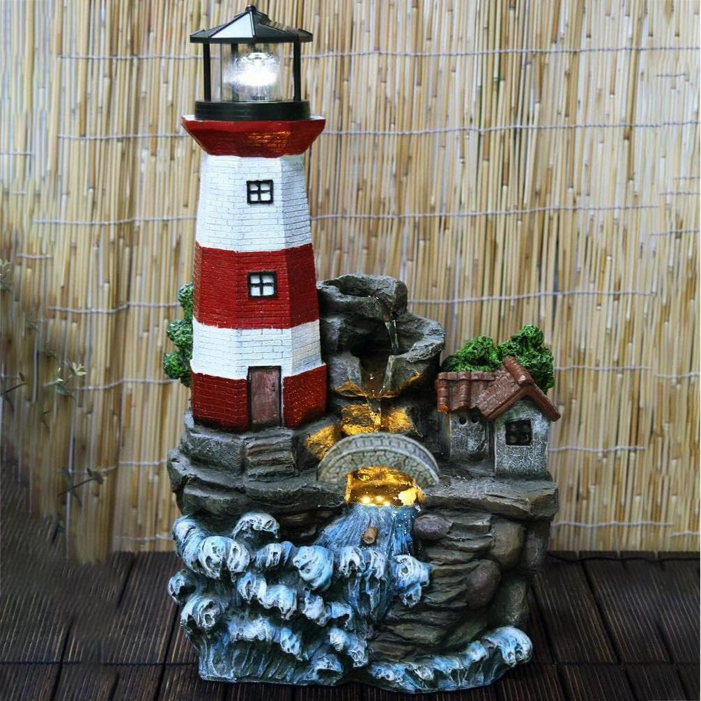 Lighthouse Water Feature Outdoor With LED by GEEZY - The Magic Toy Shop