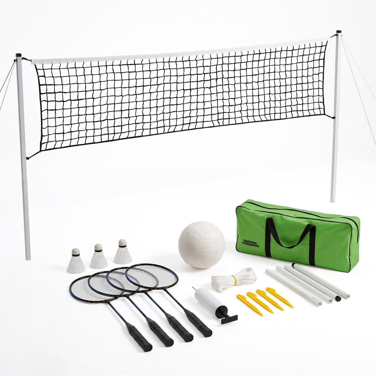 2-in-1 Complete Badminton and Volleyball Set