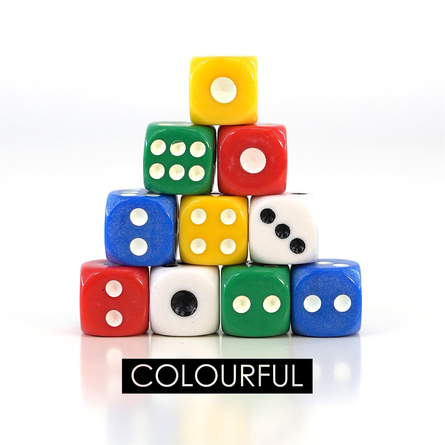 Six Sided Dice Set (D6) Set of 10 by The Magic Toy Shop - The Magic Toy Shop