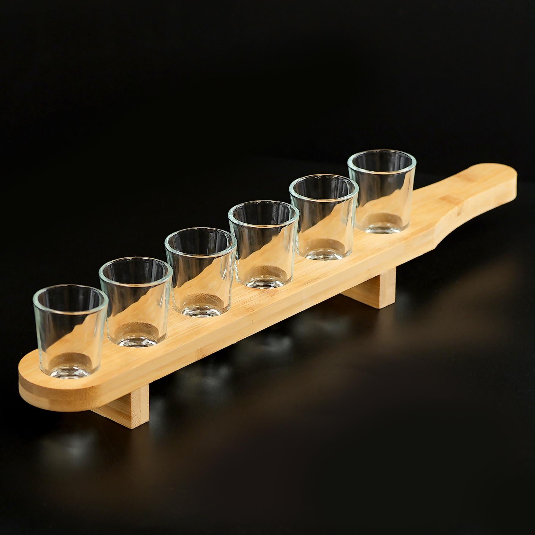 Set of 6 Shot Glasses with Wooden Holder - 40ml by GEEZY - The Magic Toy Shop