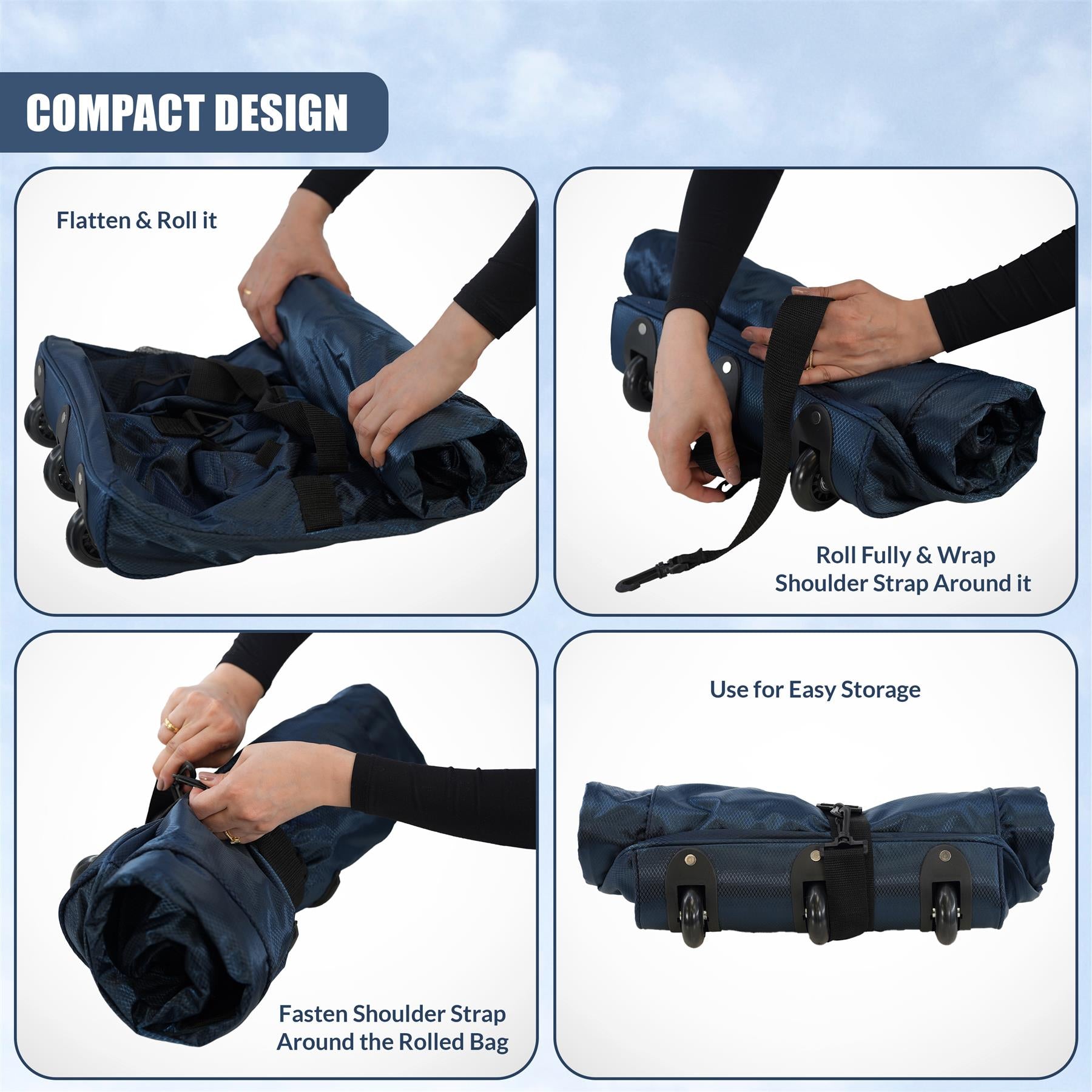 Large Foldable Duffle Bag with Wheels by GEEZY - The Magic Toy Shop