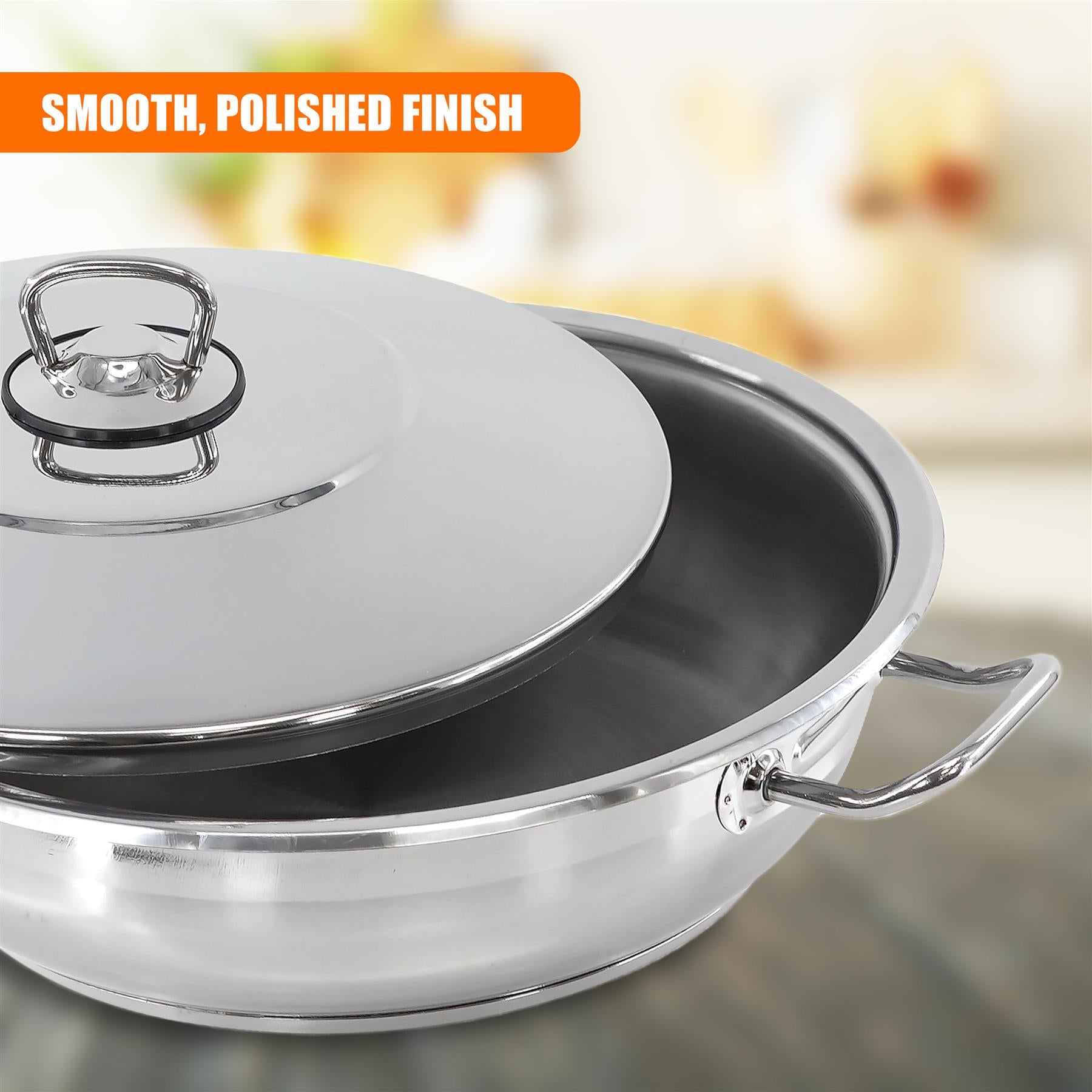 Gastro Shallow Pot With Lid 24 x 6 cm by Hascevher - The Magic Toy Shop