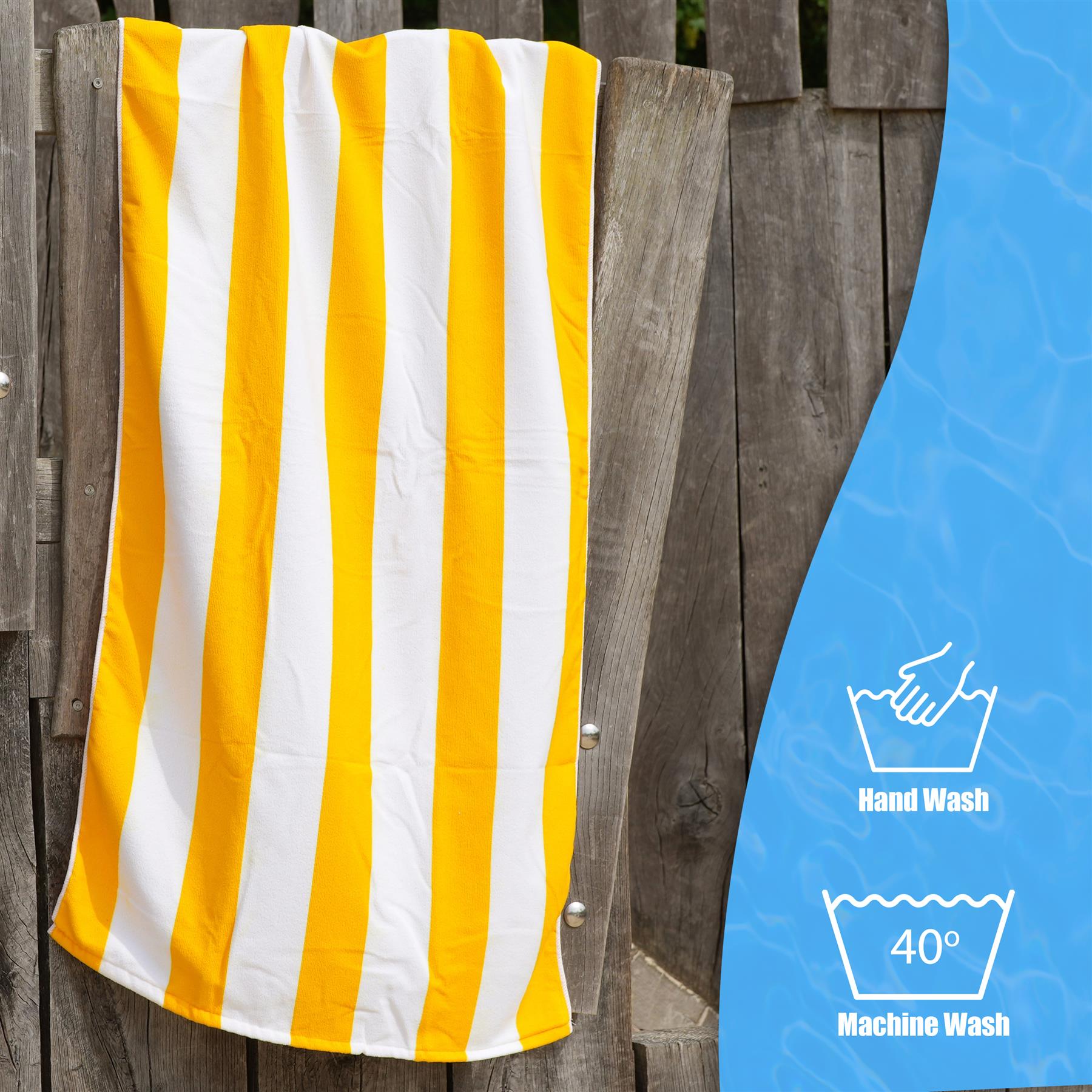 Beach Bath Towel Large Microfibre Orange Striped by GEEZY - The Magic Toy Shop