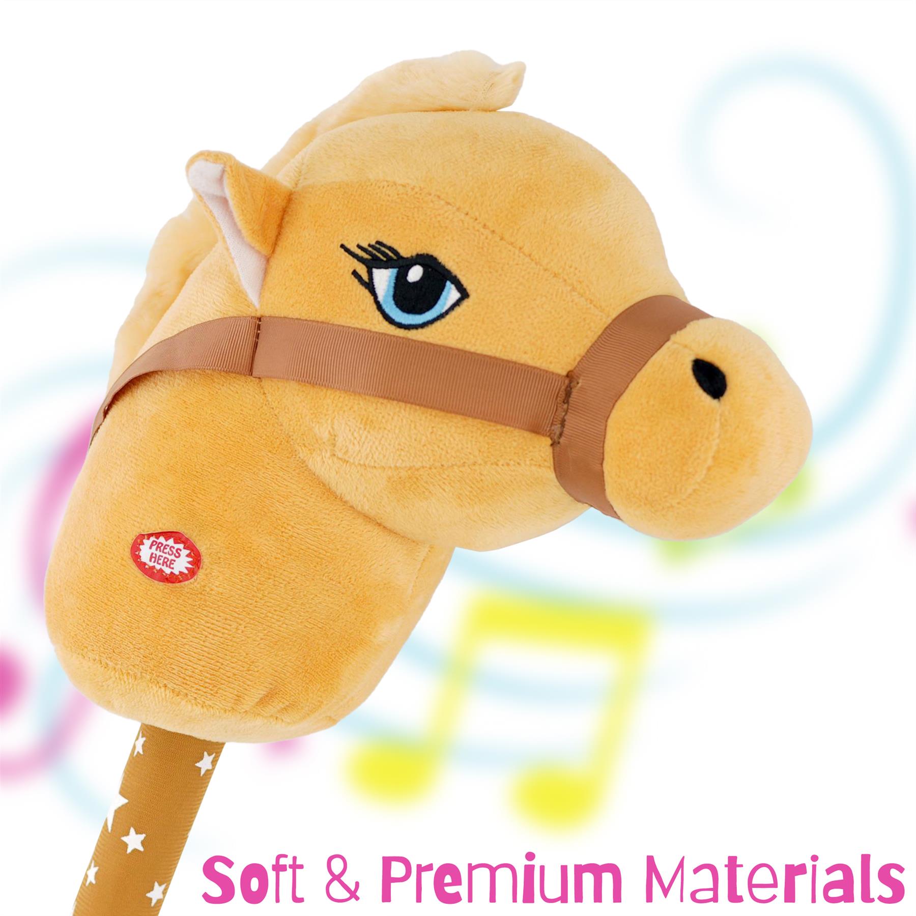 Kids Brown Hobby Horse With Sounds by The Magic Toy Shop - The Magic Toy Shop