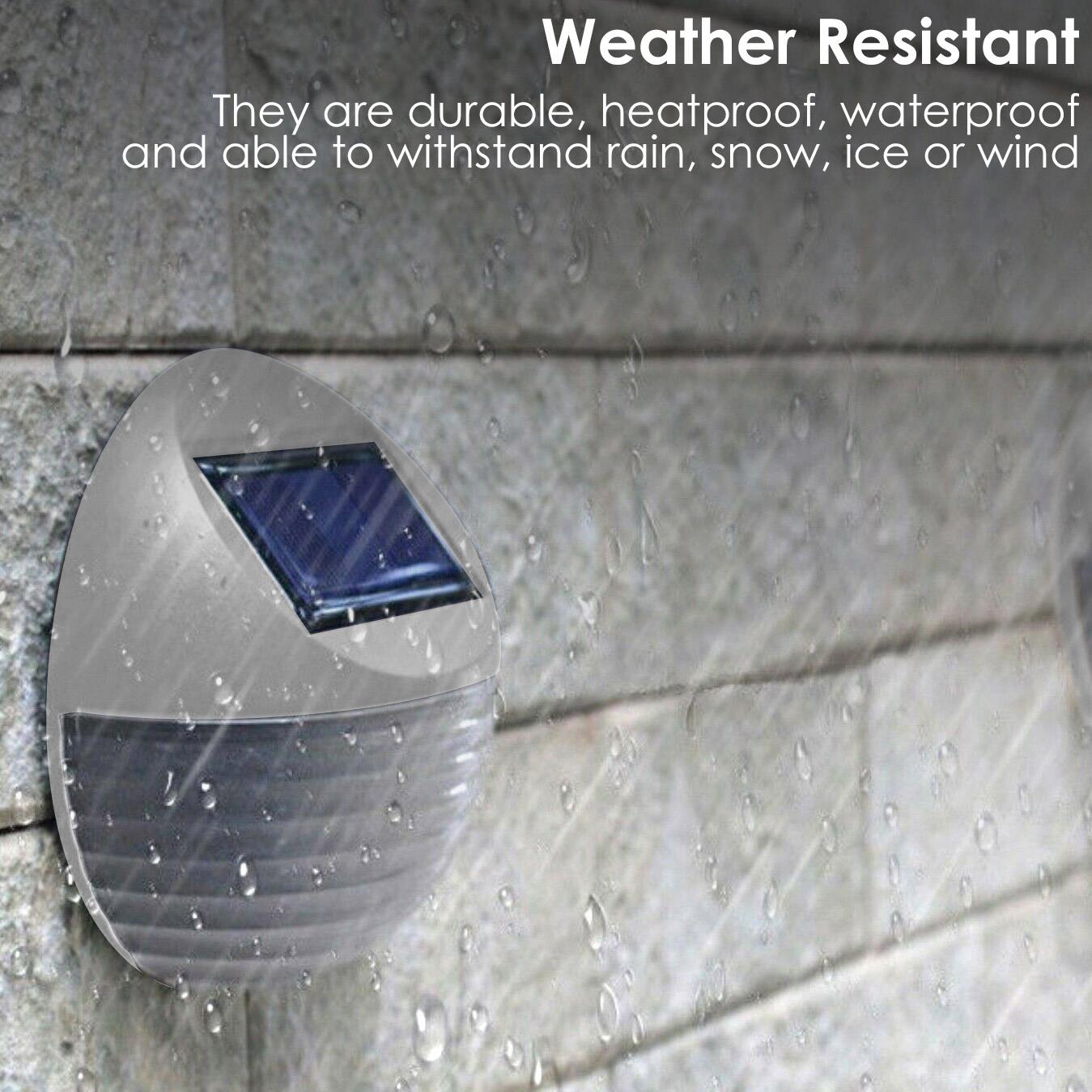 4 x Solar LED Fence Lights Silver by GEEZY - The Magic Toy Shop