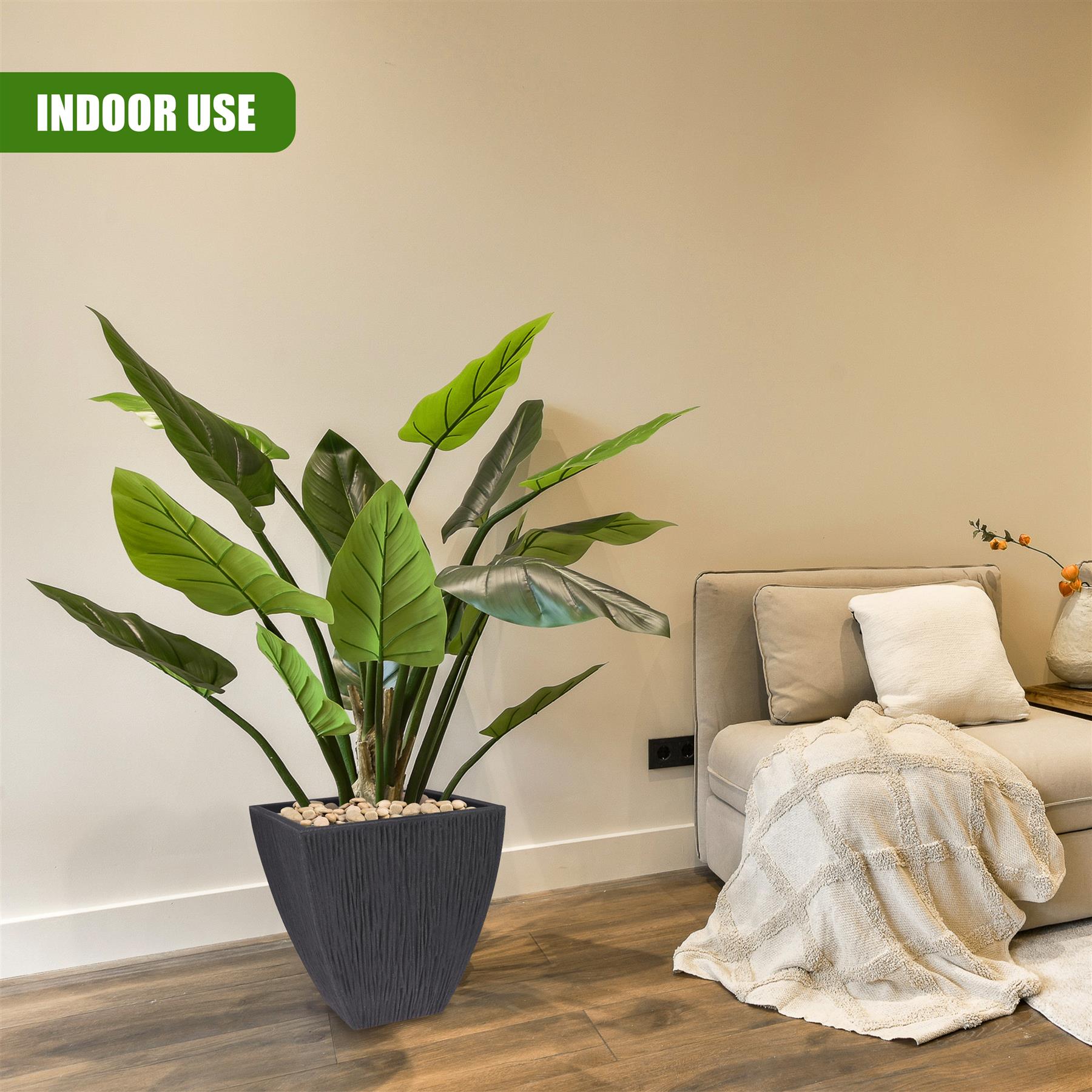 Large Anthracite Square Flower Pot by GEEZY - The Magic Toy Shop