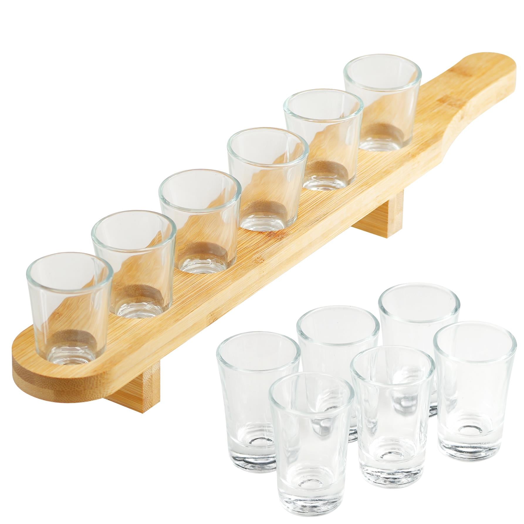 Set of 6 Shot Glasses with Wooden Holder - 40ml by GEEZY - The Magic Toy Shop