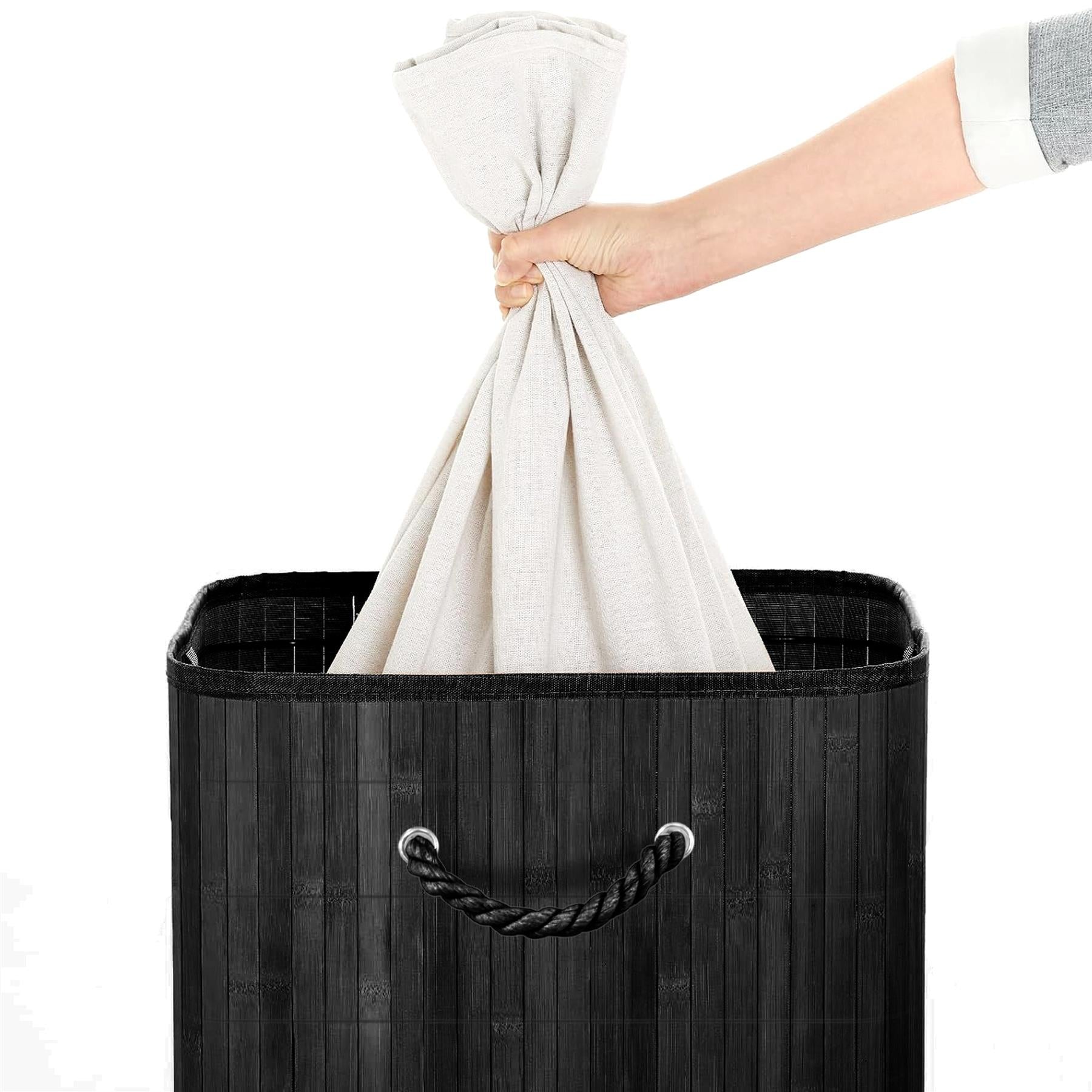 Black Bamboo Laundry Hamper 72L