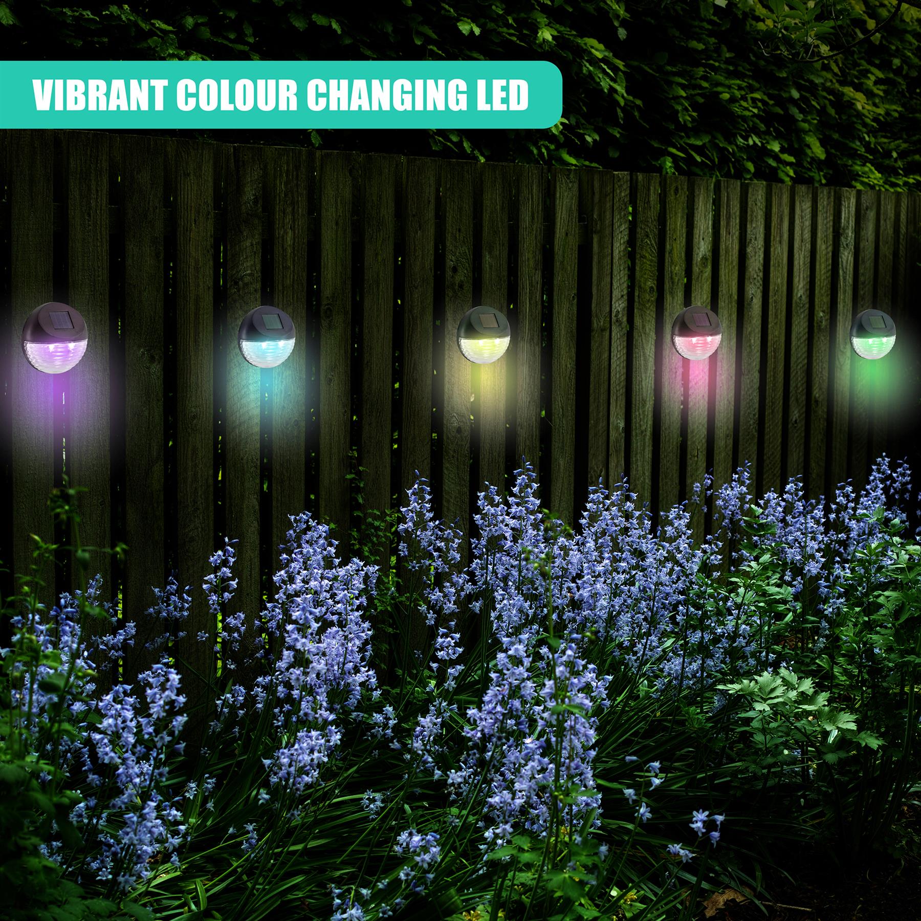 Solar Fence Lights, Set of 12 – RGB LED, Black by GEEZY - The Magic Toy Shop