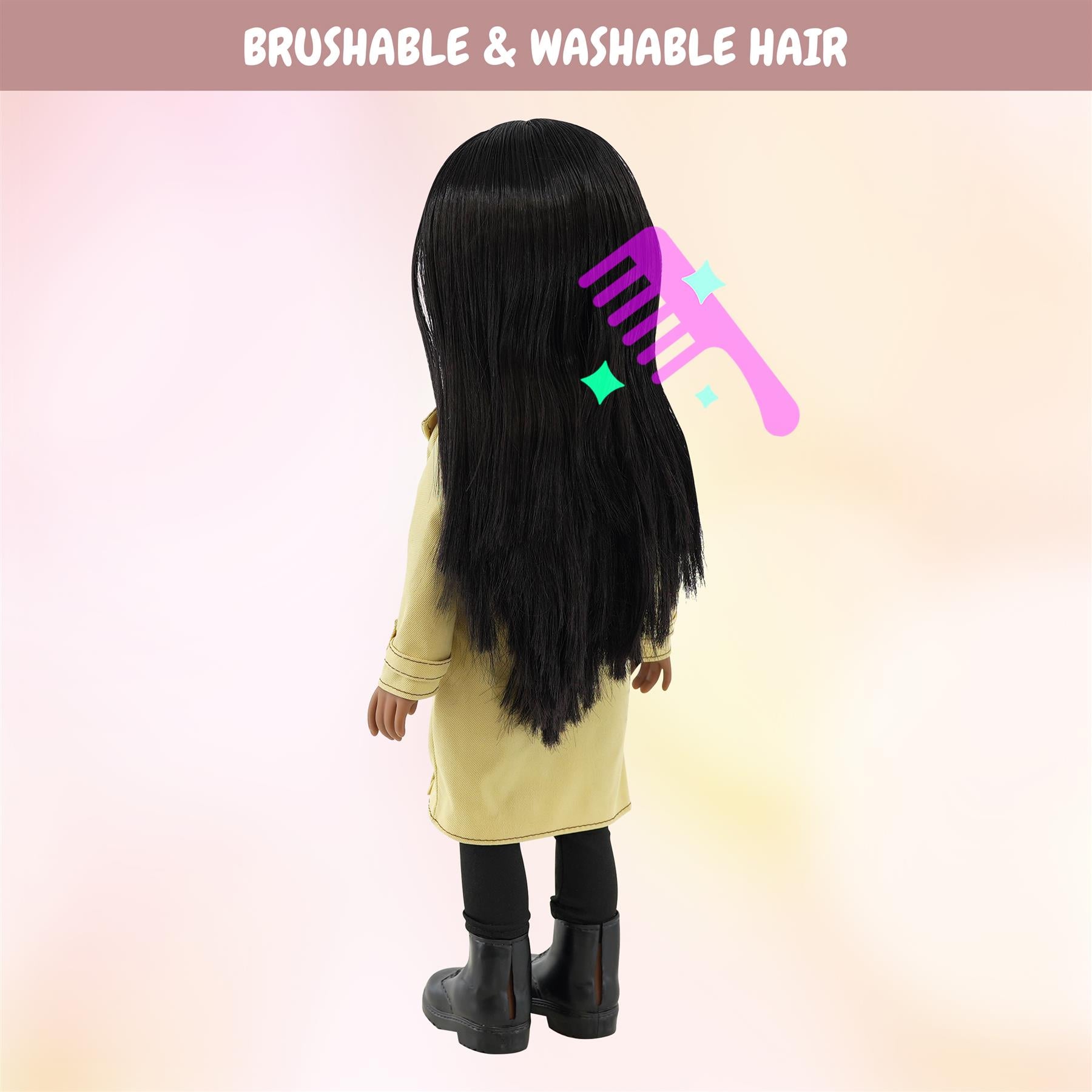 BiBi Fashion Black Doll "NAOMI" (47 cm / 18") by BiBi Doll - The Magic Toy Shop