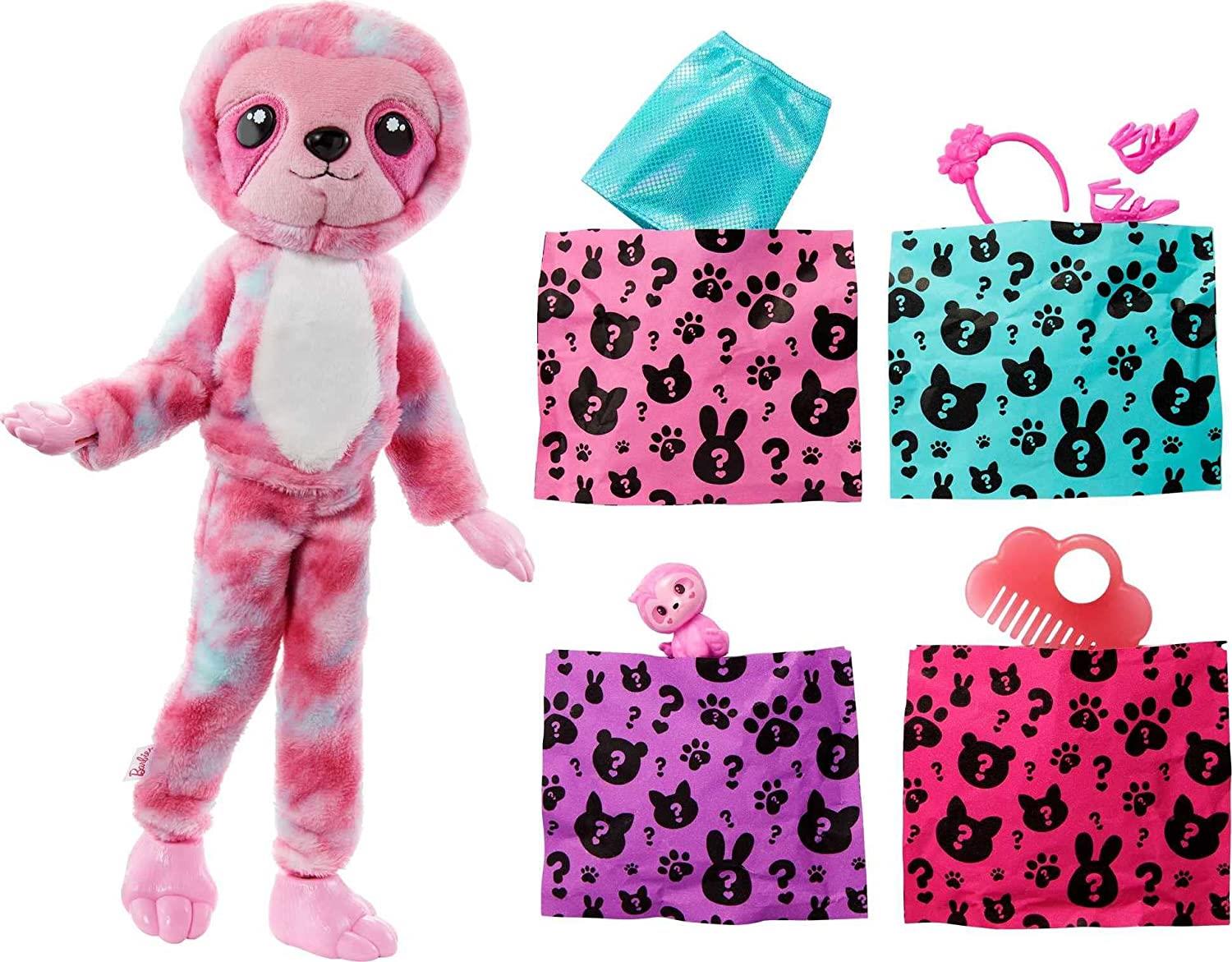 Barbie Cutie Reveal Doll with Sloth Plush by Barbie - The Magic Toy Shop
