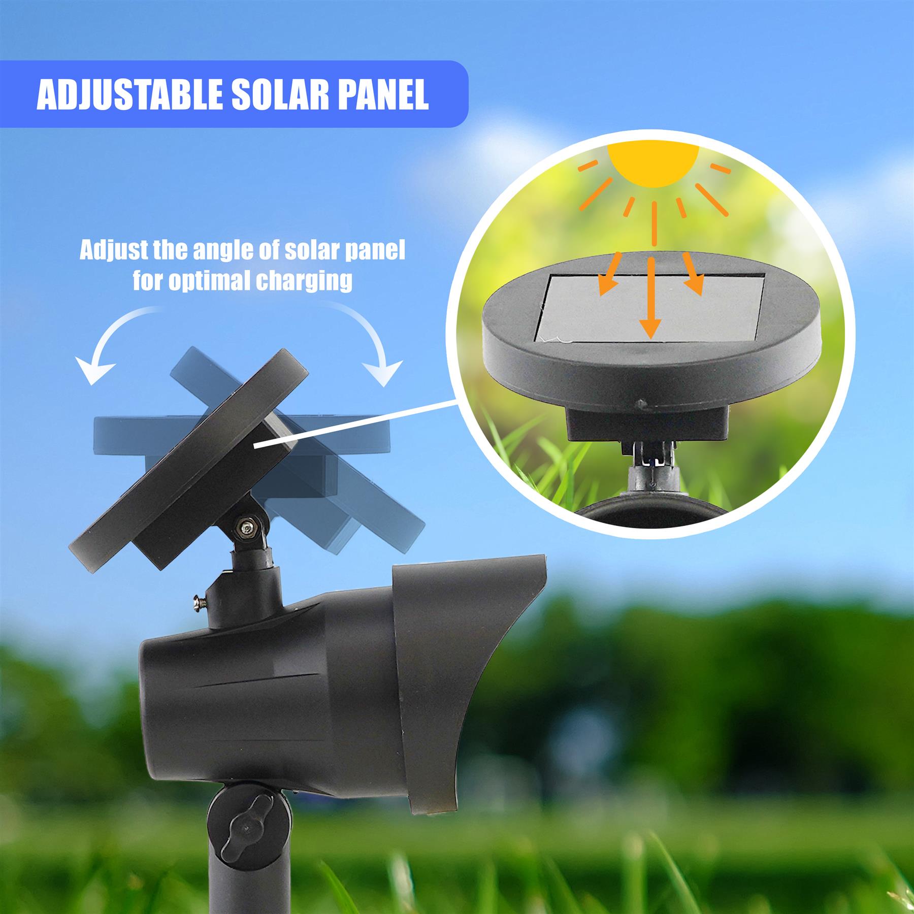 Adjustable Solar Spot Lights, Set of 2 – Warm White LED by GEEZY - The Magic Toy Shop