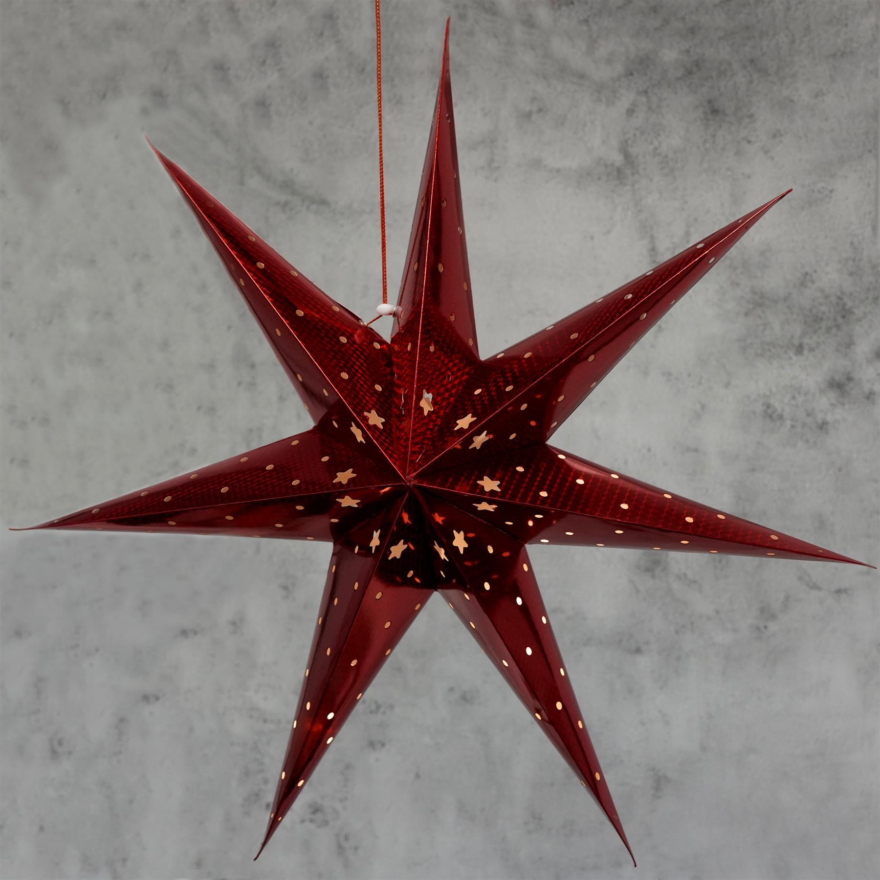 Large LED Paper Hanging Star Red by GEEZY - The Magic Toy Shop