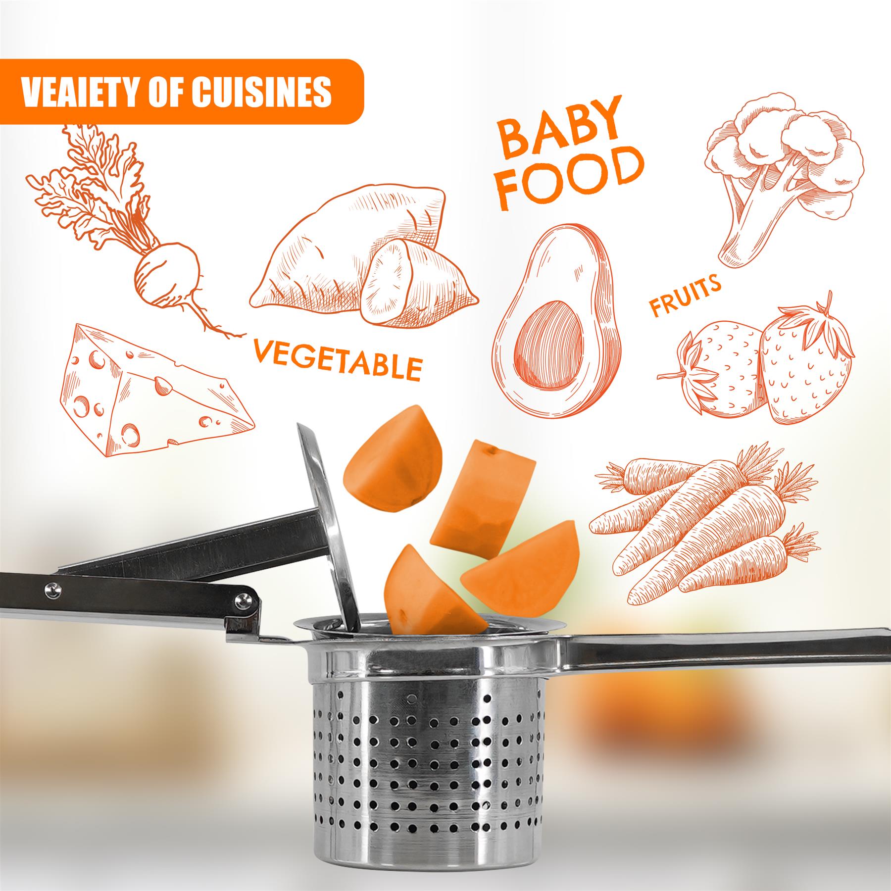 Stainless Steel Potato Ricer by GEEZY - The Magic Toy Shop