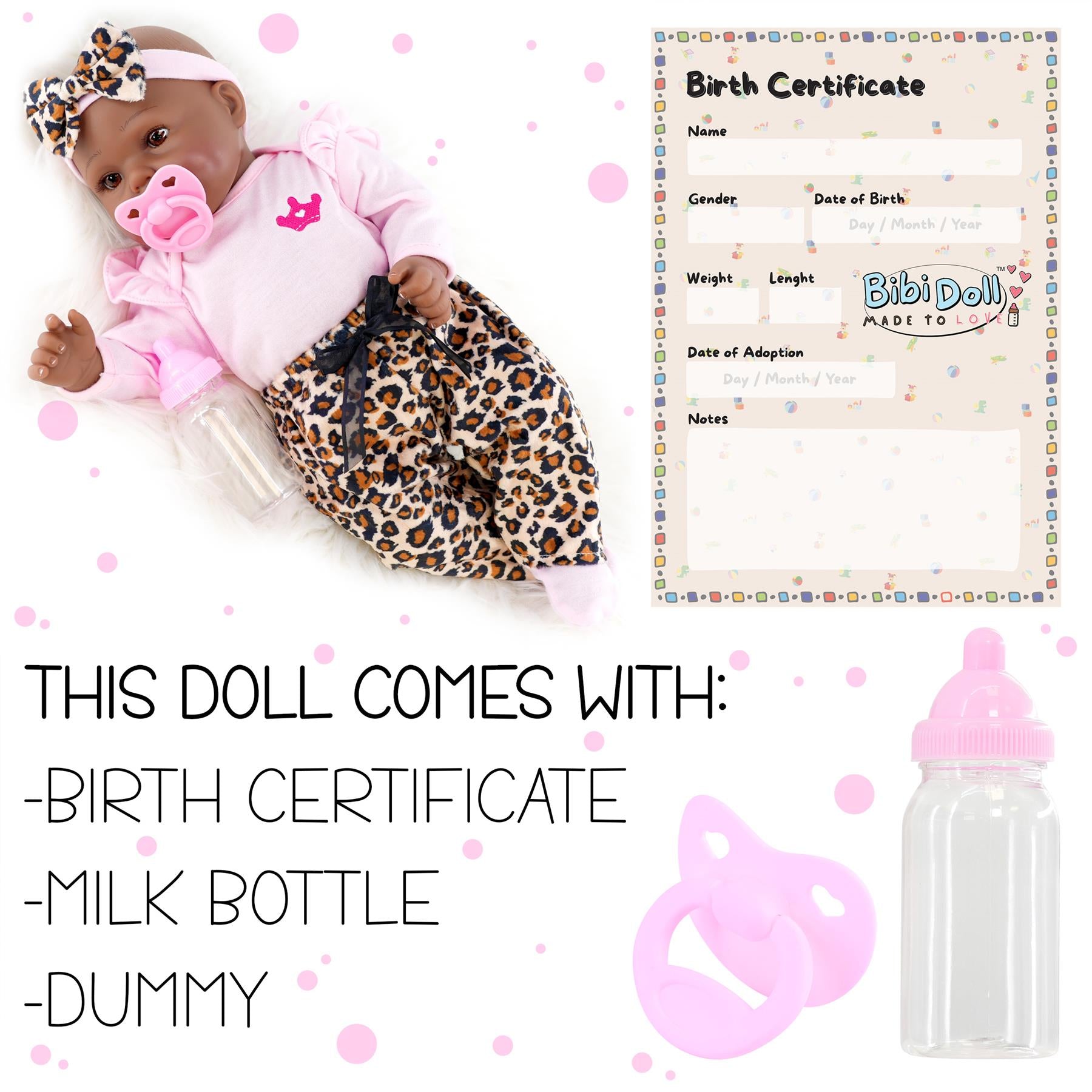 BiBi Black Doll Reborn Girl "Iris" (43 cm / 17") by BiBi Doll - The Magic Toy Shop