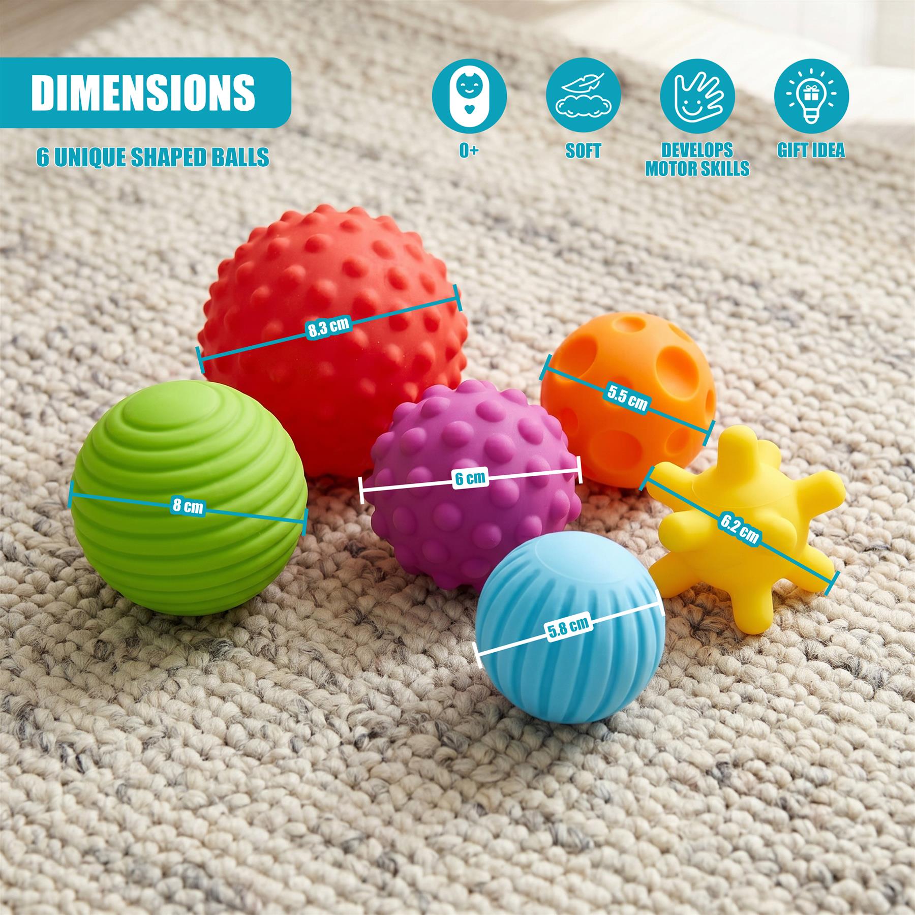 Baby Sensory Balls Set of 6