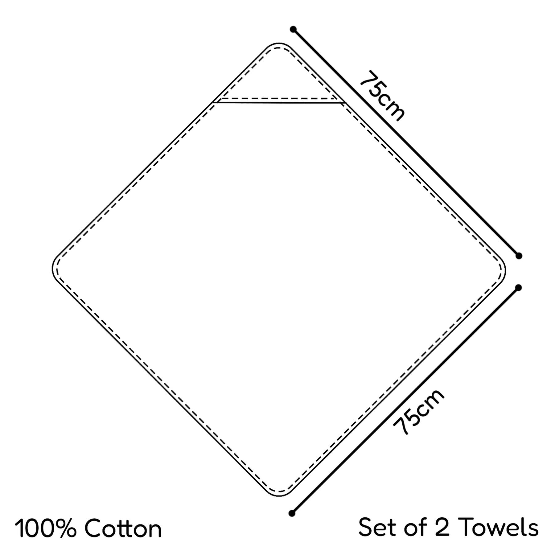 Pack of 2 Hooded Baby Bath Towels