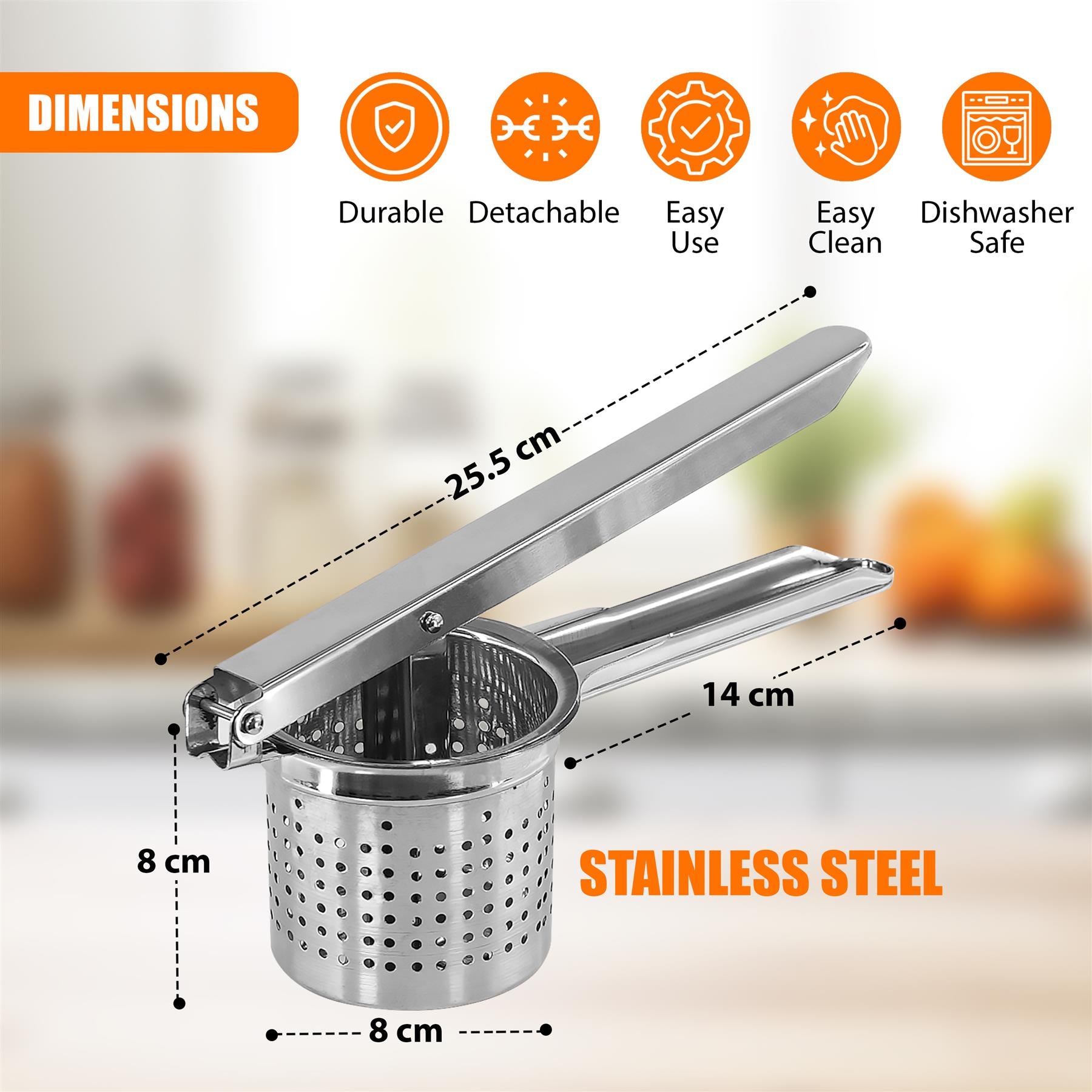 Stainless Steel Potato Ricer by GEEZY - The Magic Toy Shop