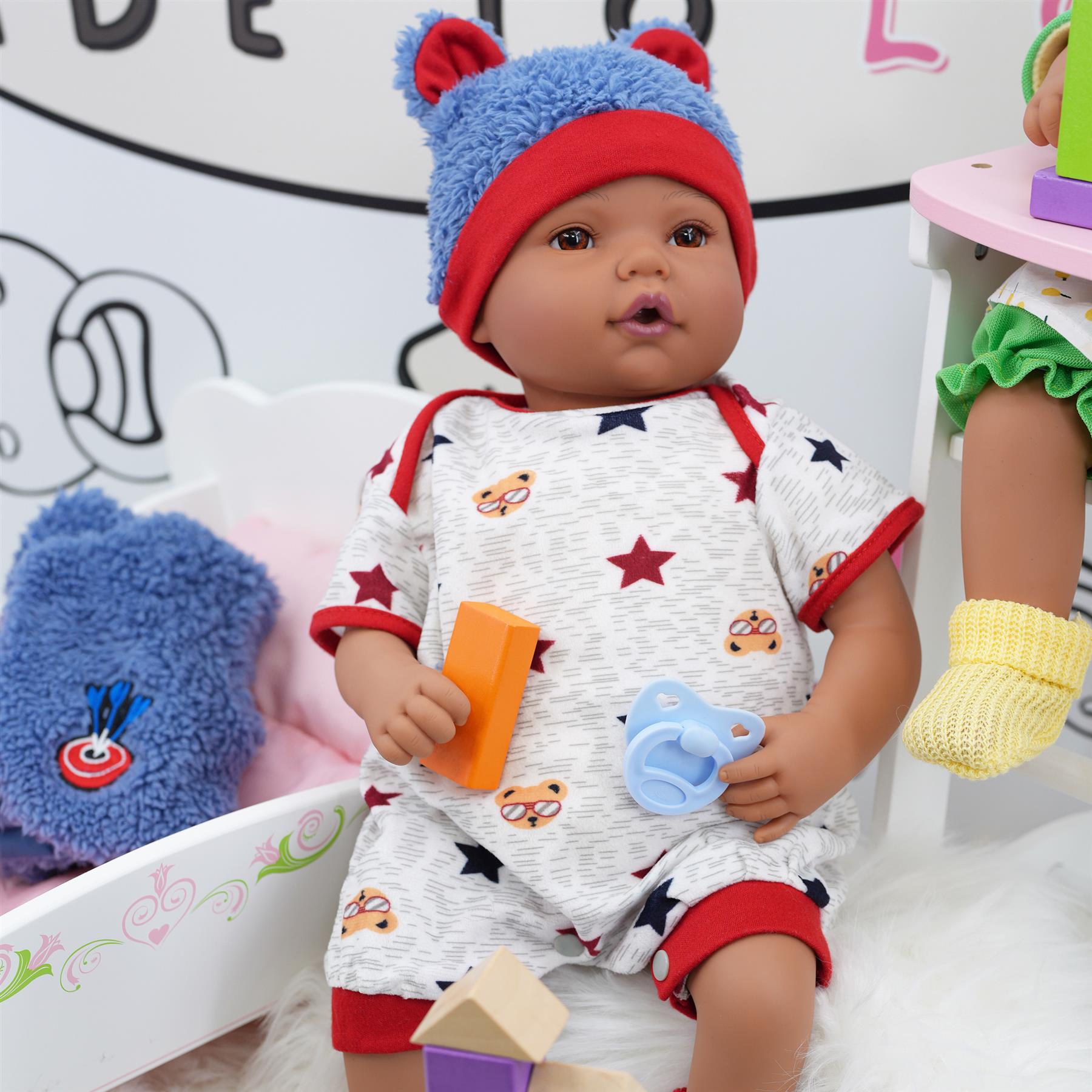 BiBi Black Doll Reborn Ethnic Boy "Posy" (50 cm / 20") by BiBi Doll - The Magic Toy Shop