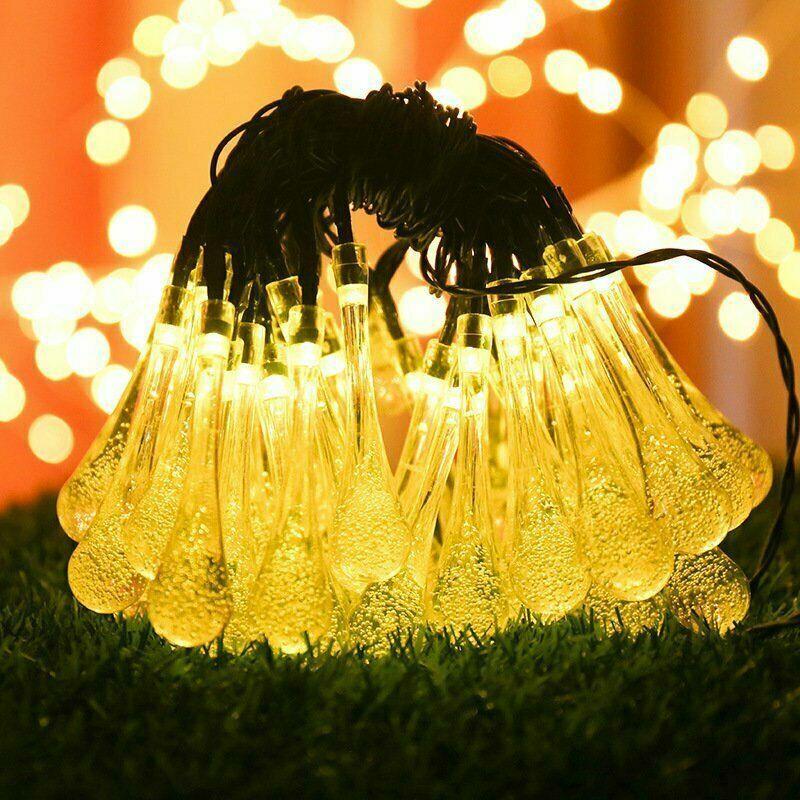 Raindrop Design Solar Powered Warm White Led String Lights by GEEZY - The Magic Toy Shop