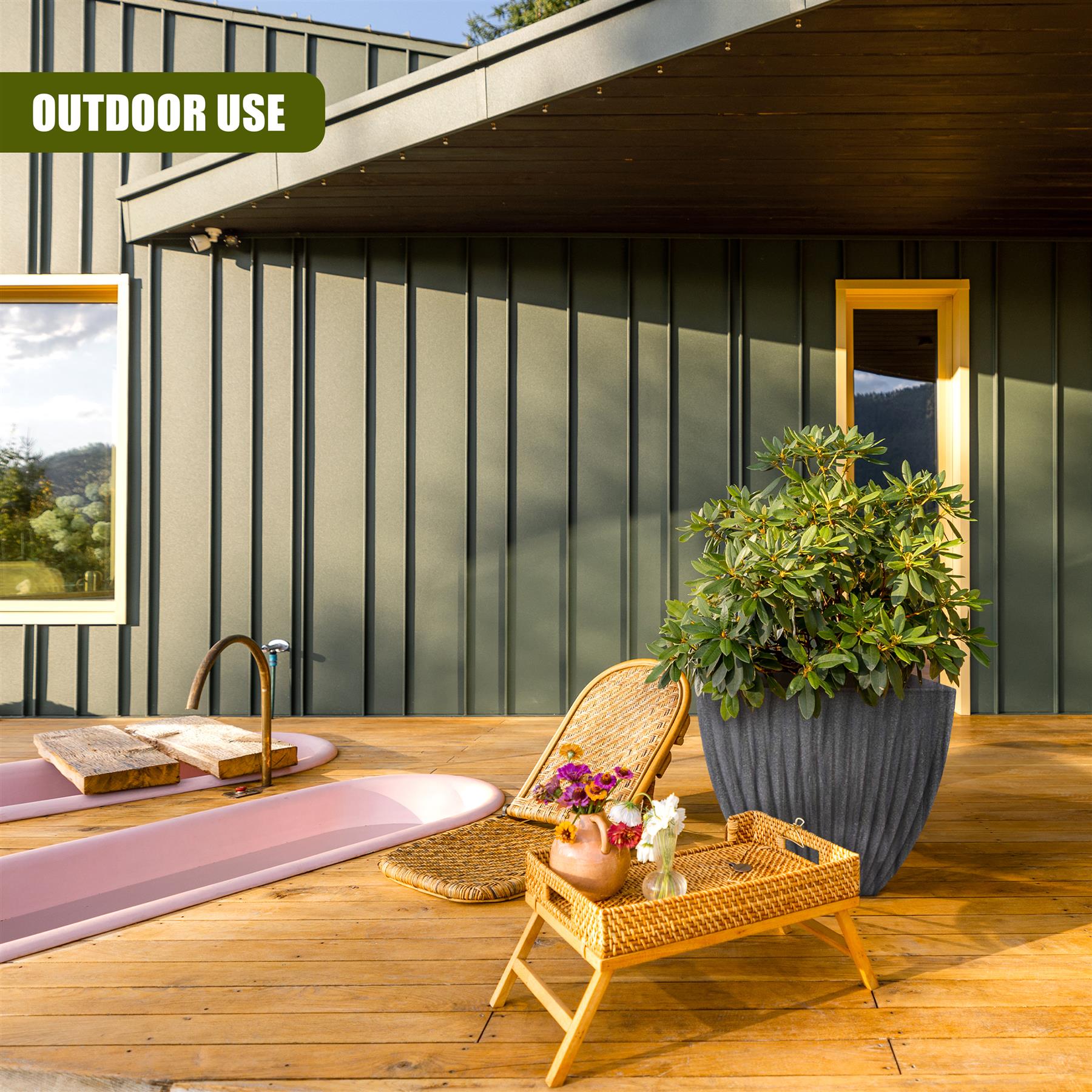 Large Charcoal Black Lotus Square Planter by GEEZY - The Magic Toy Shop