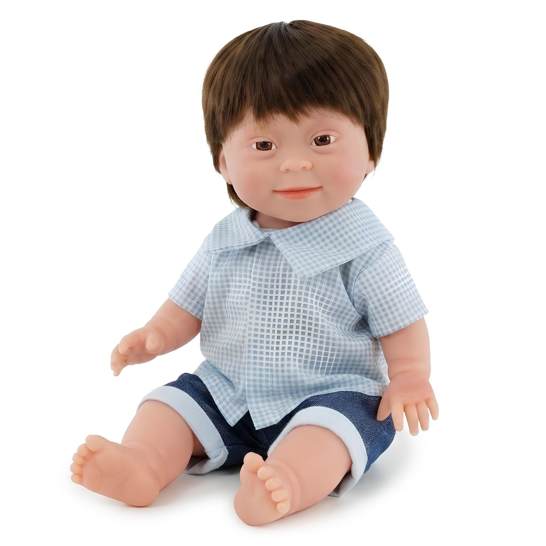 BiBi Doll Down Syndrome Boy - Brown Hair (36 cm / 14")
