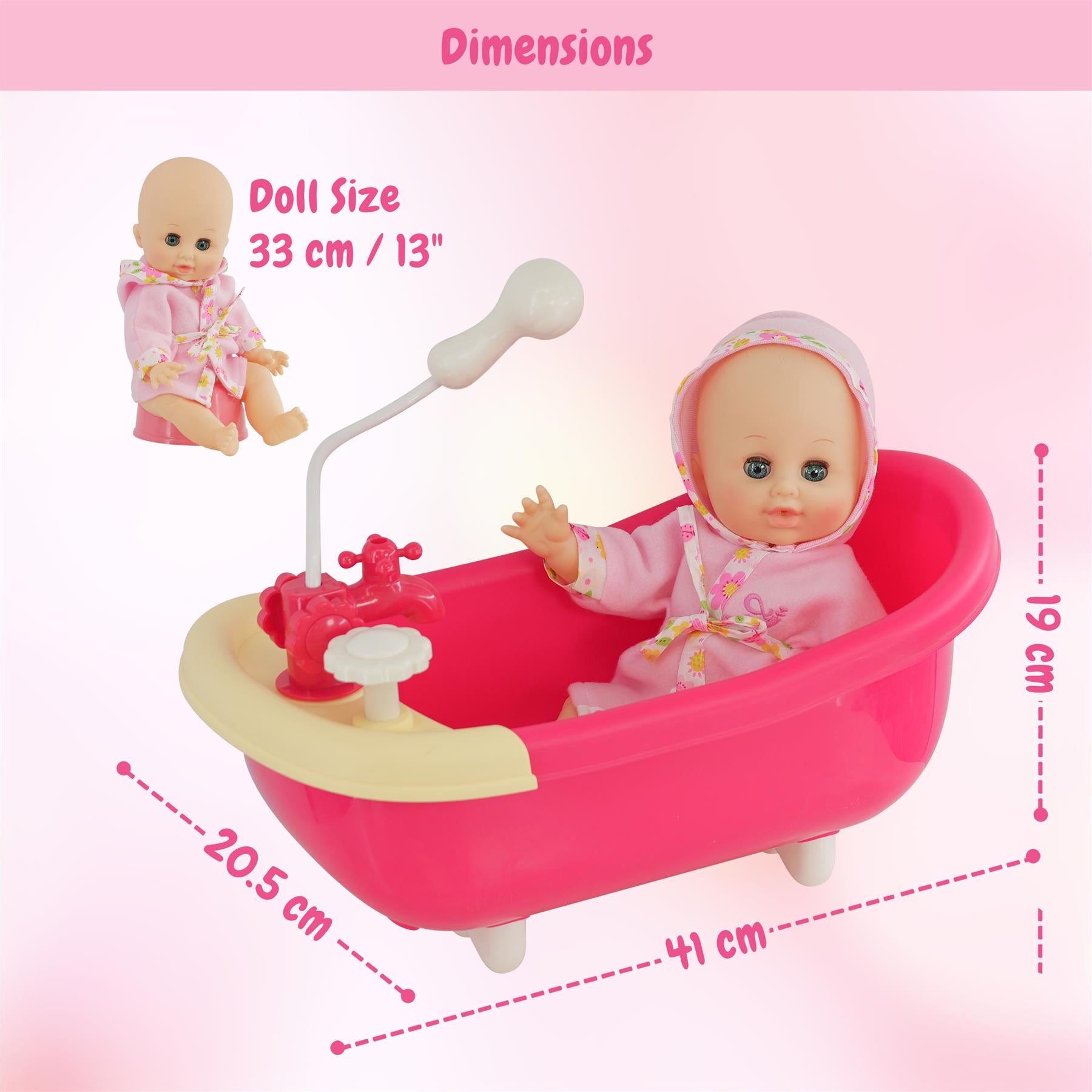 Doll and Bath set with Accessories by BiBi Doll - The Magic Toy Shop