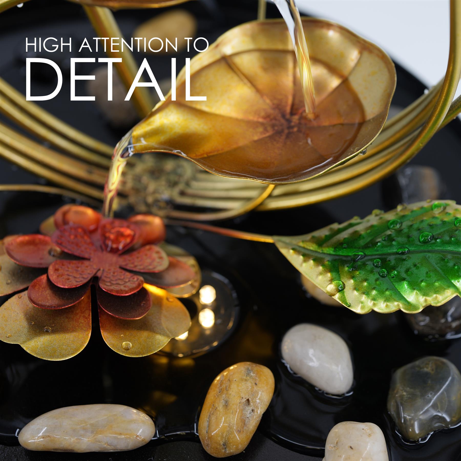 Metal Spiral Water Feature Outdoor With LED by GEEZY - The Magic Toy Shop