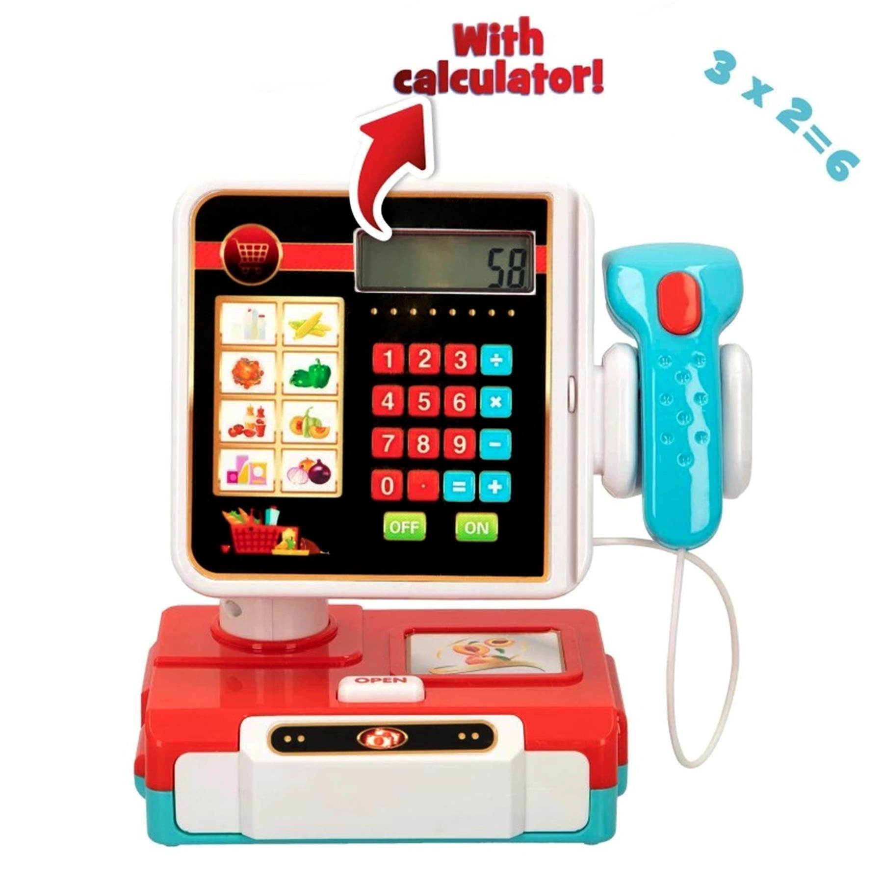 Electronic Cash Register Toy Till with Sounds and Calculator by The Magic Toy Shop - The Magic Toy Shop
