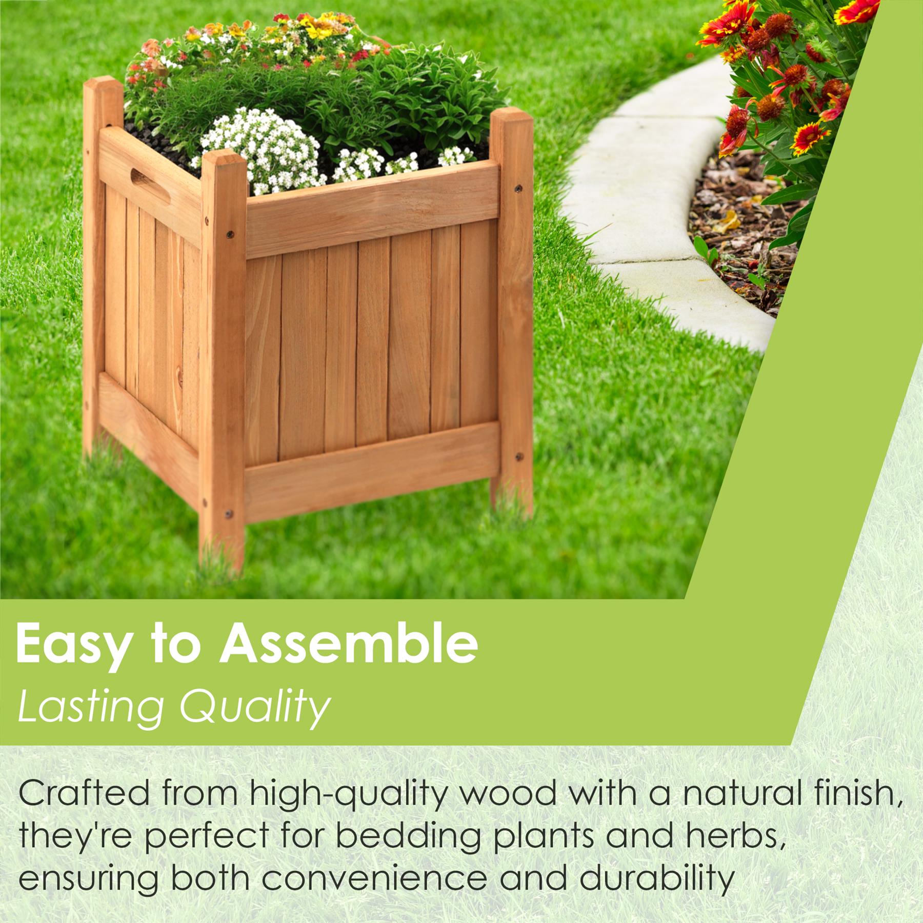 Wooden Planters Square Set of 2 by GEEZY - The Magic Toy Shop