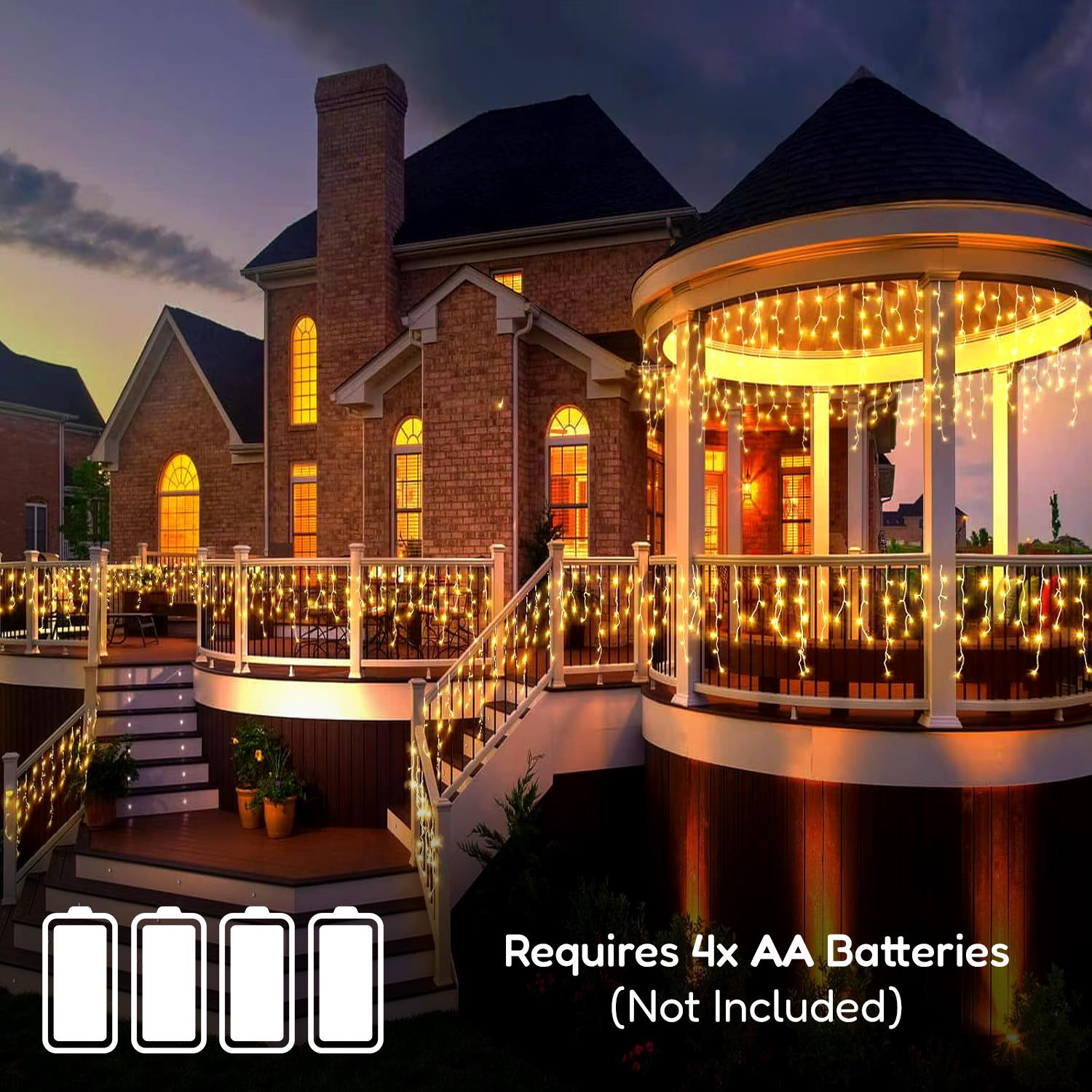 200 Christmas Warm White Led Icicle Lights by The Magic Toy Shop - The Magic Toy Shop