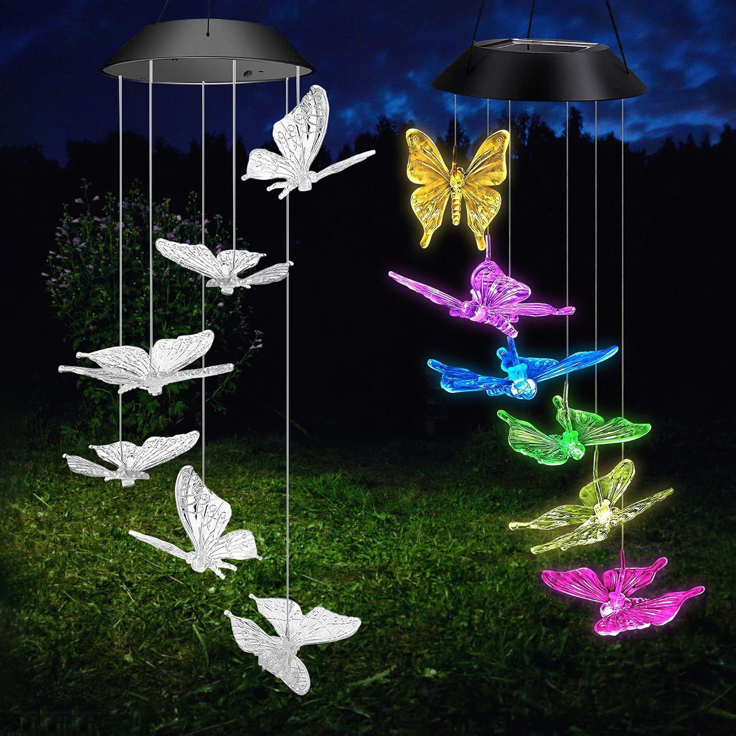 Solar Butterfly Wind Chimes LED by GEEZY - The Magic Toy Shop