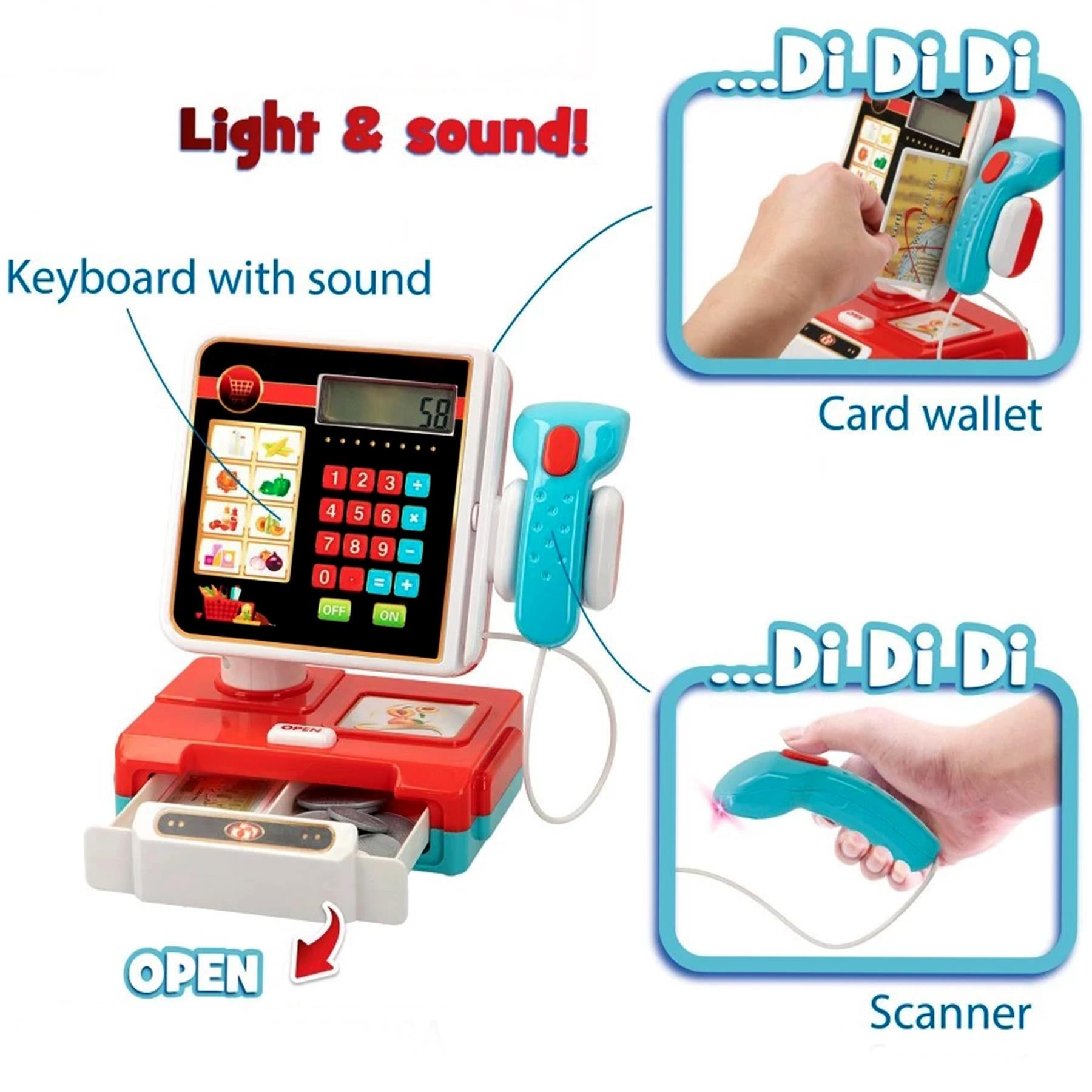 Electronic Cash Register Toy Till with Sounds and Calculator by The Magic Toy Shop - The Magic Toy Shop