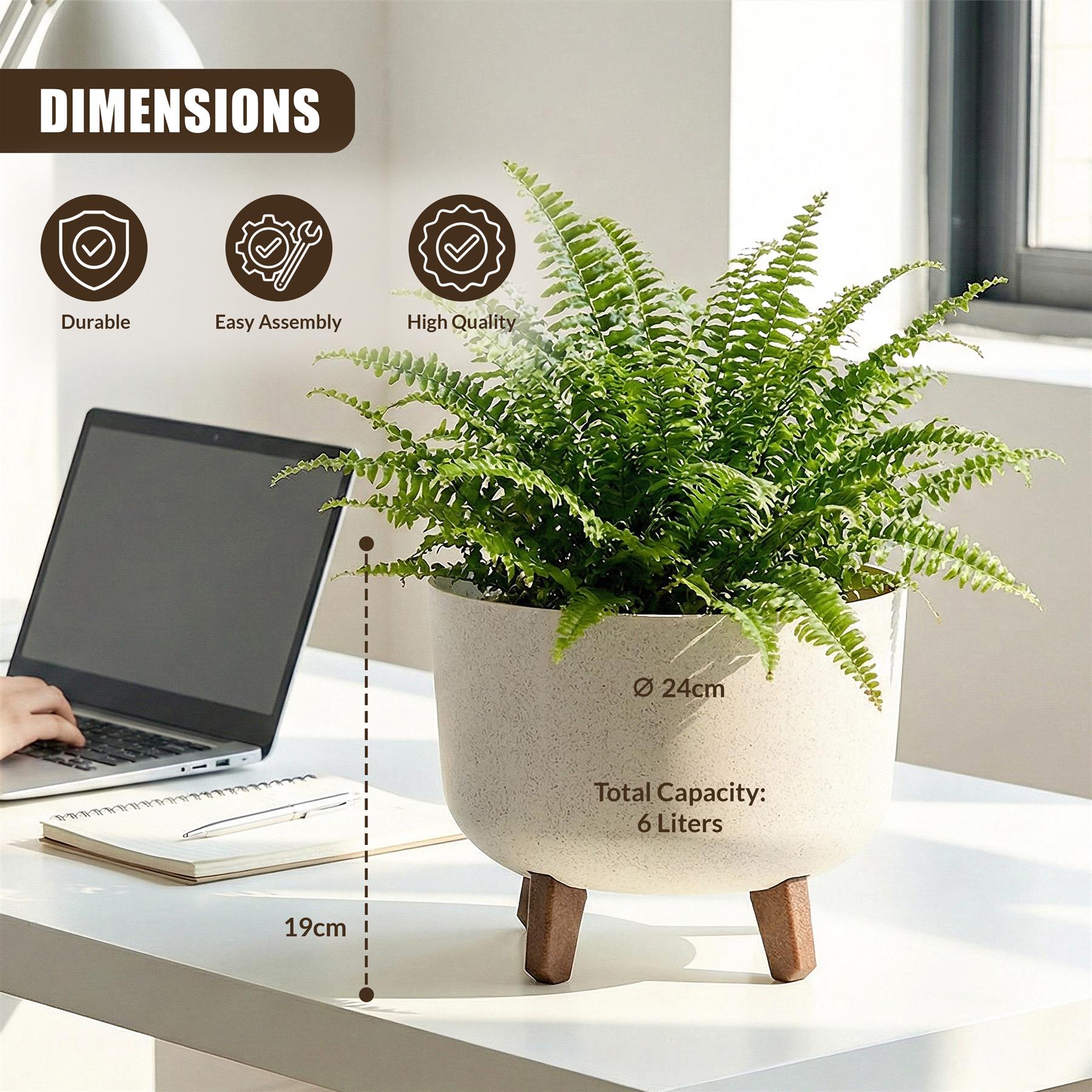 Plant Pot with Legs, 24 cm