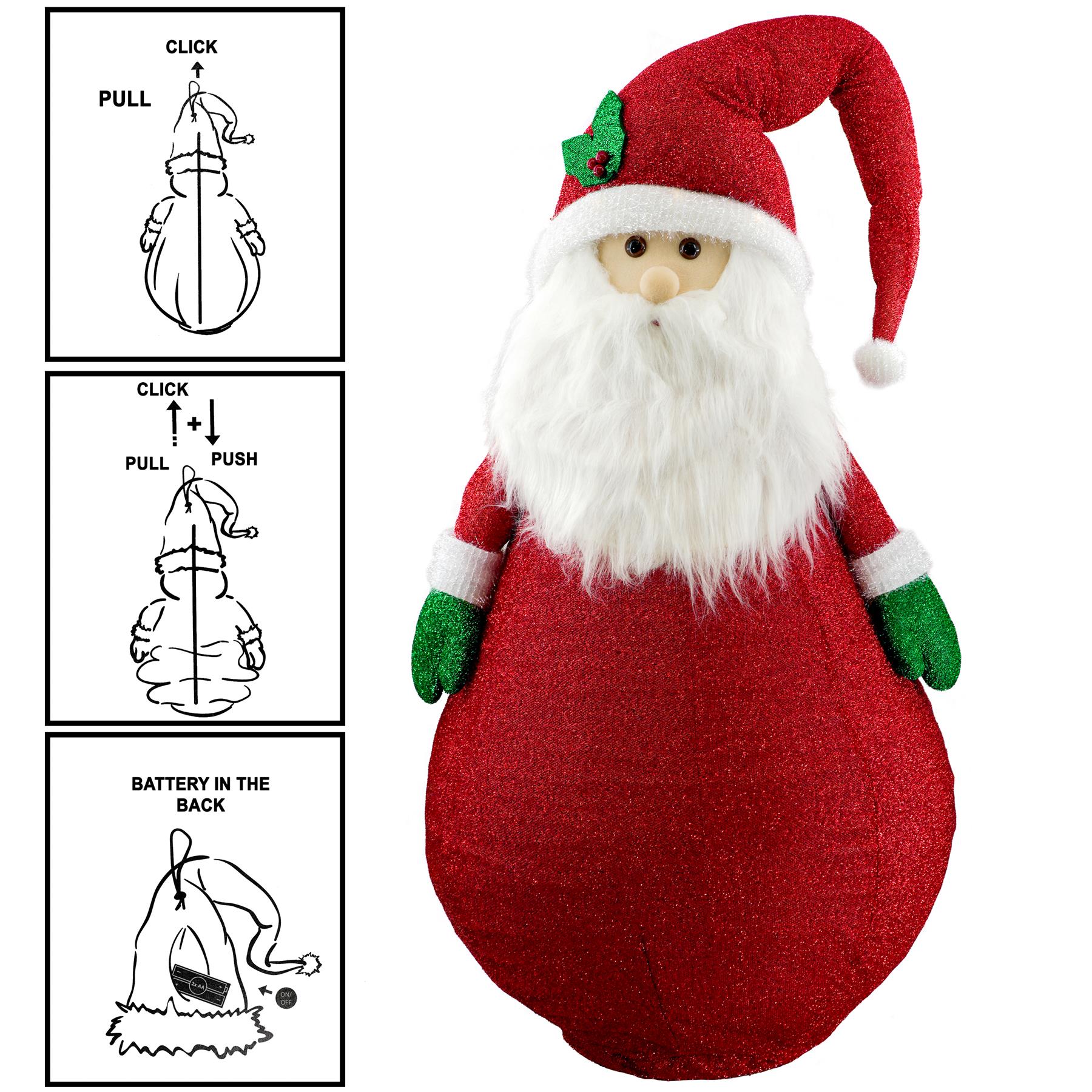 Collapsible Santa Christmas Decoration with LED lights by The Magic Toy Shop - The Magic Toy Shop