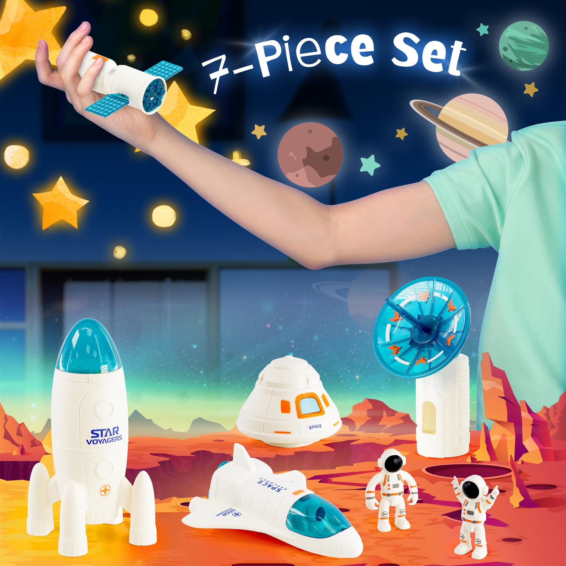 Space Exploration Set for Kids 7 Pcs by The Magic Toy Shop - The Magic Toy Shop
