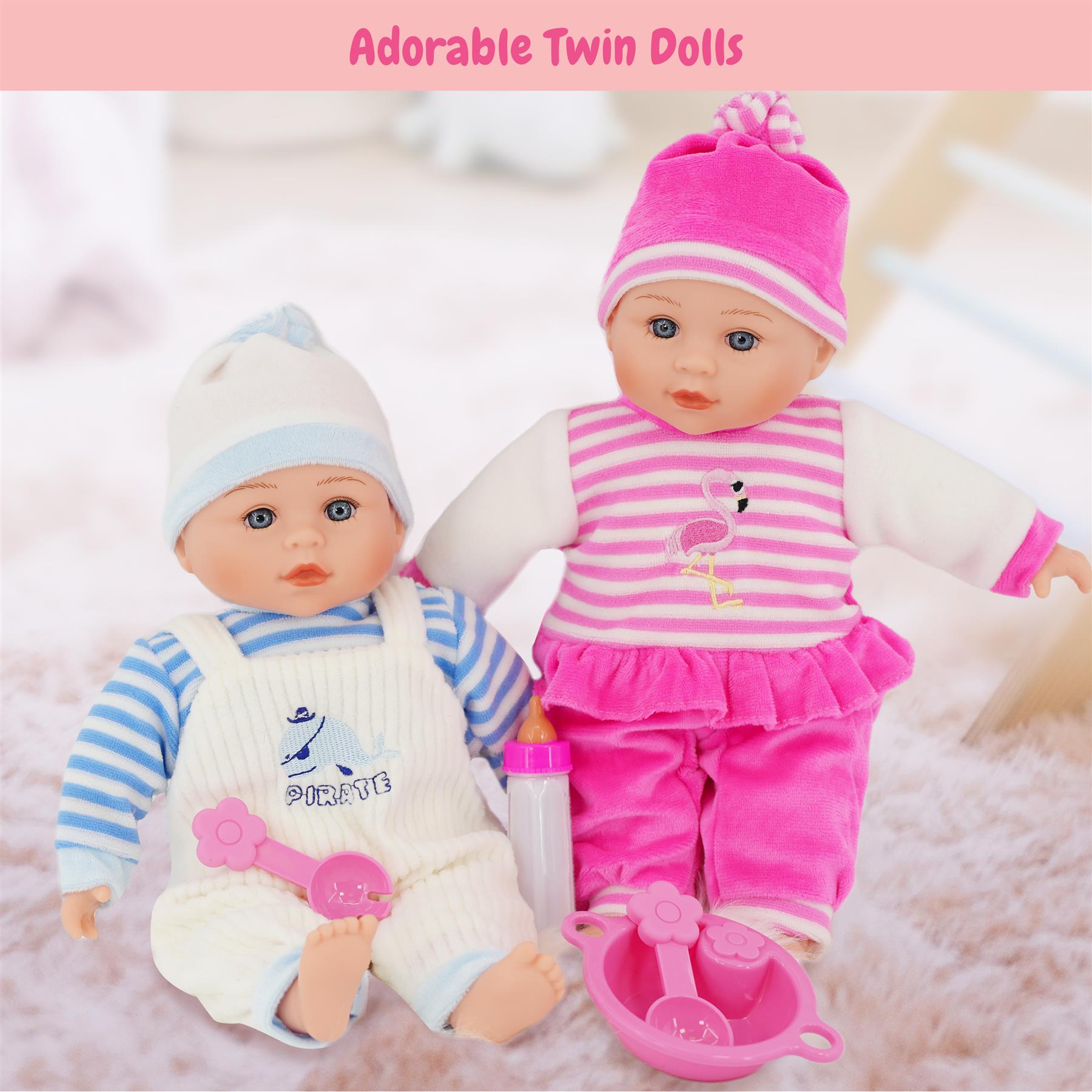BiBi Twin Baby Dolls & Accessories (33 cm / 13") by BiBi Doll - The Magic Toy Shop