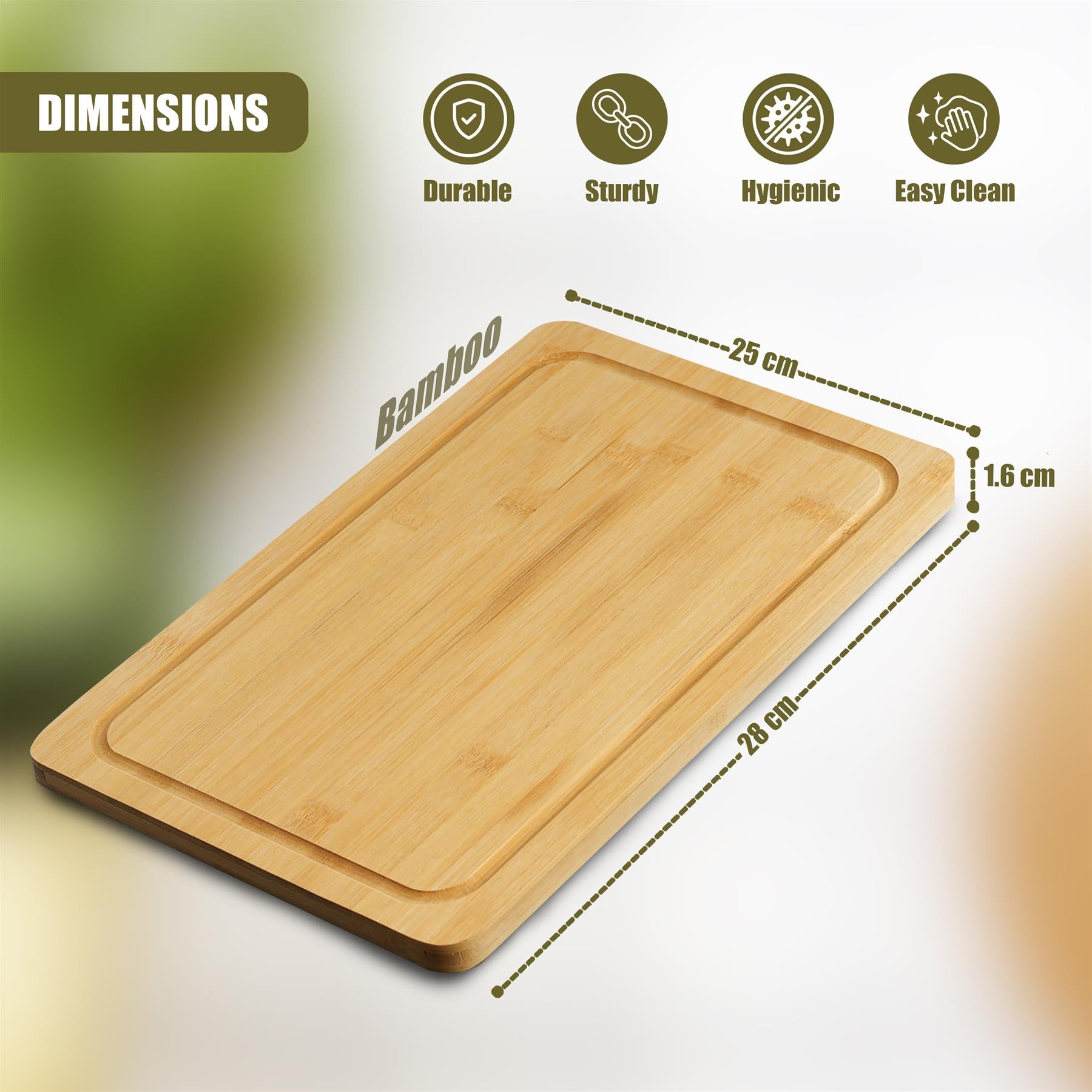 Large Bamboo Chopping Board 37x25cm by GEEZY - The Magic Toy Shop
