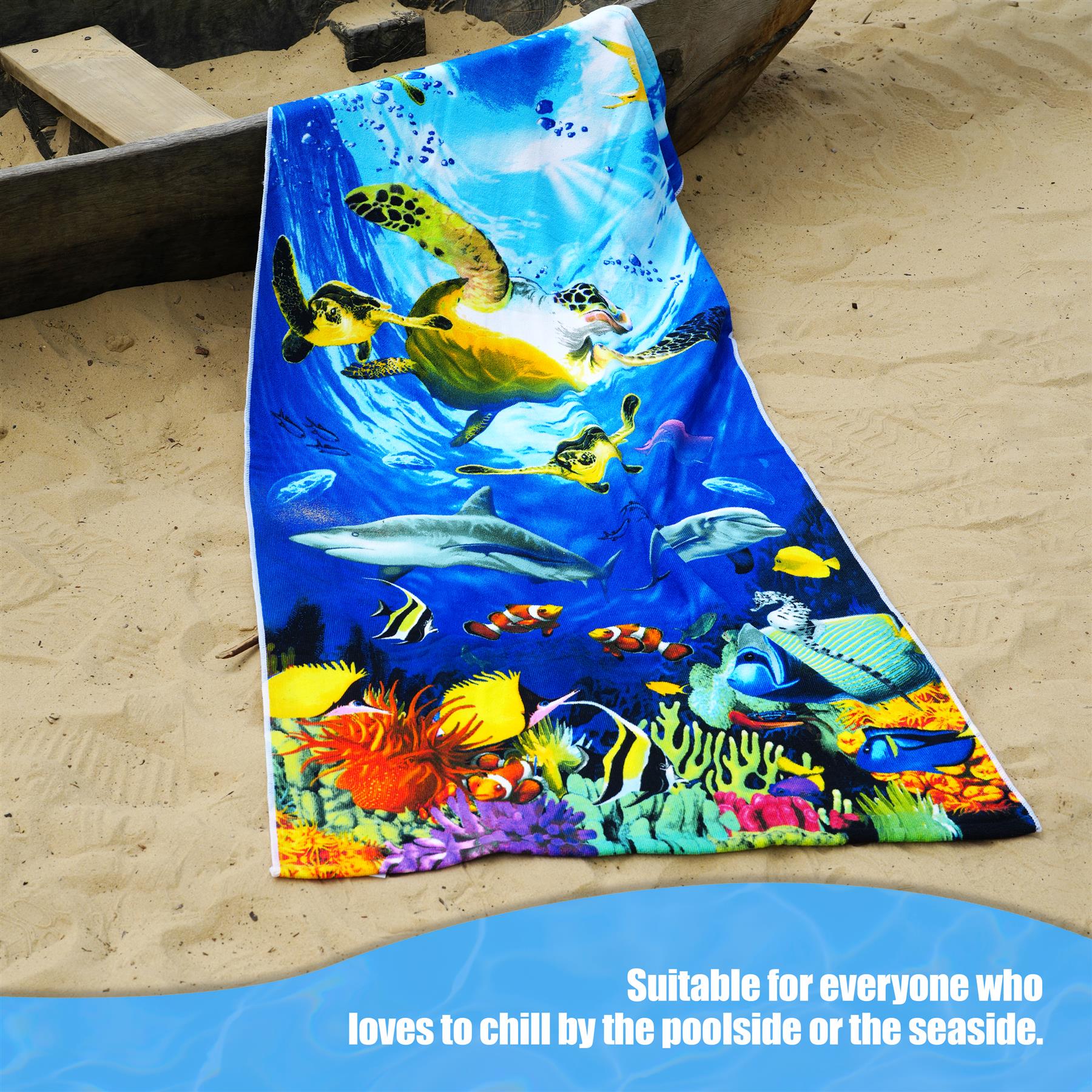 Ocean Turtles Design Large Towel by GEEZY - The Magic Toy Shop