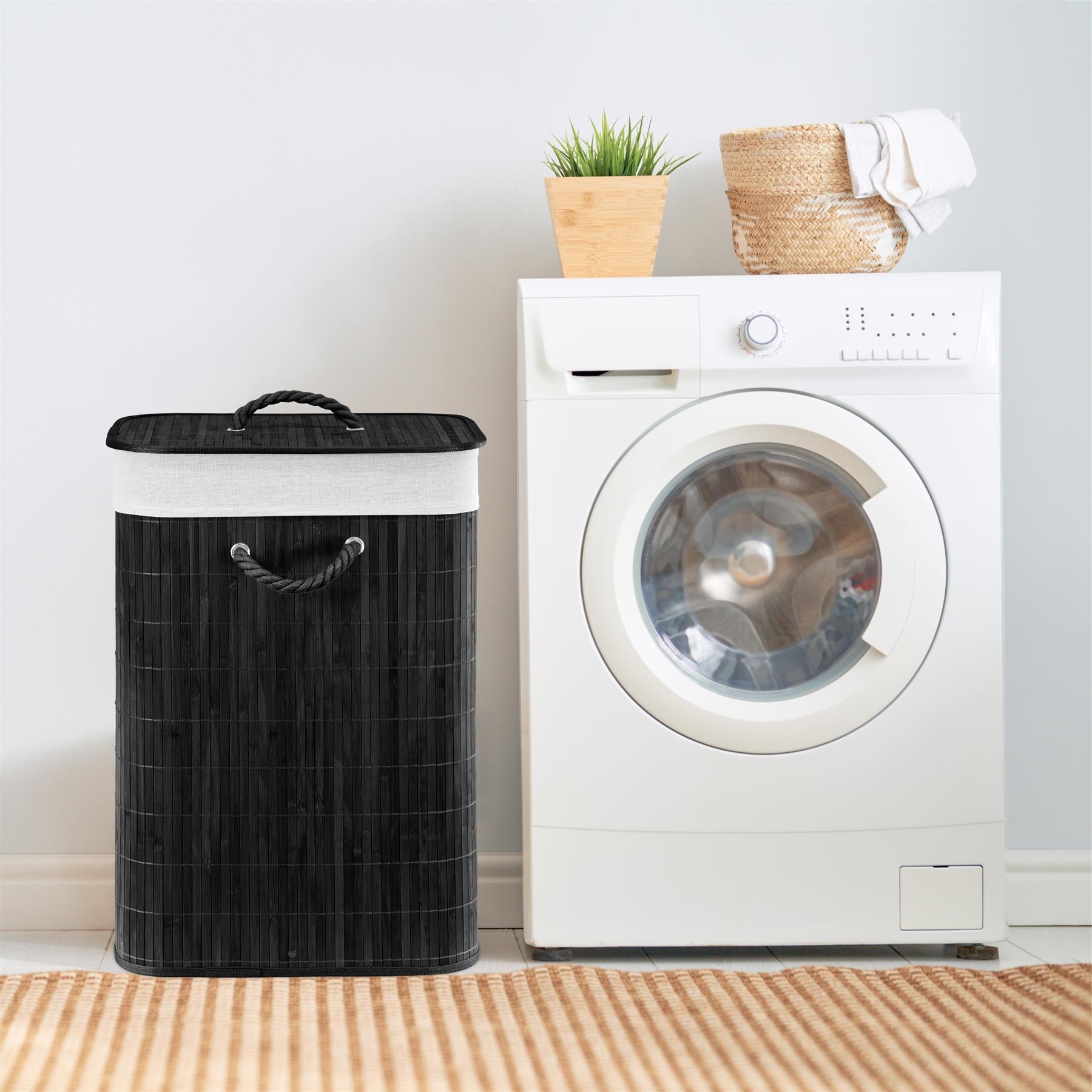 Rectangular Bamboo Basket Black by GEEZY - The Magic Toy Shop