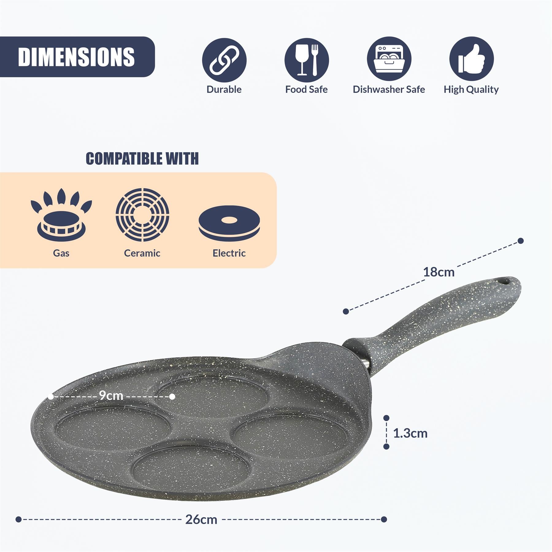 4 Mould Non-Stick Pancake Pan by GEEZY - The Magic Toy Shop