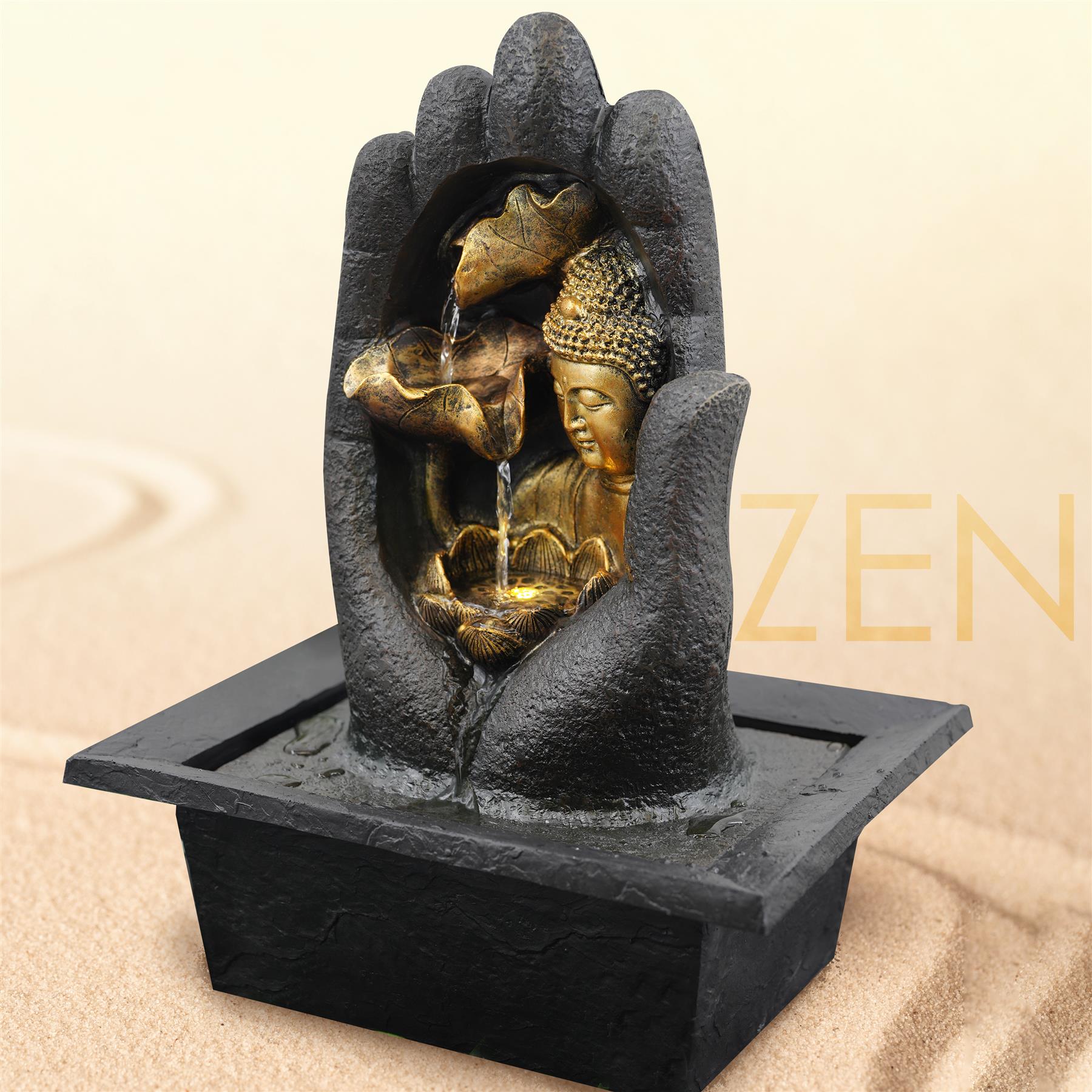 Hand Buddha Water Feature Indoor With LED by GEEZY - The Magic Toy Shop