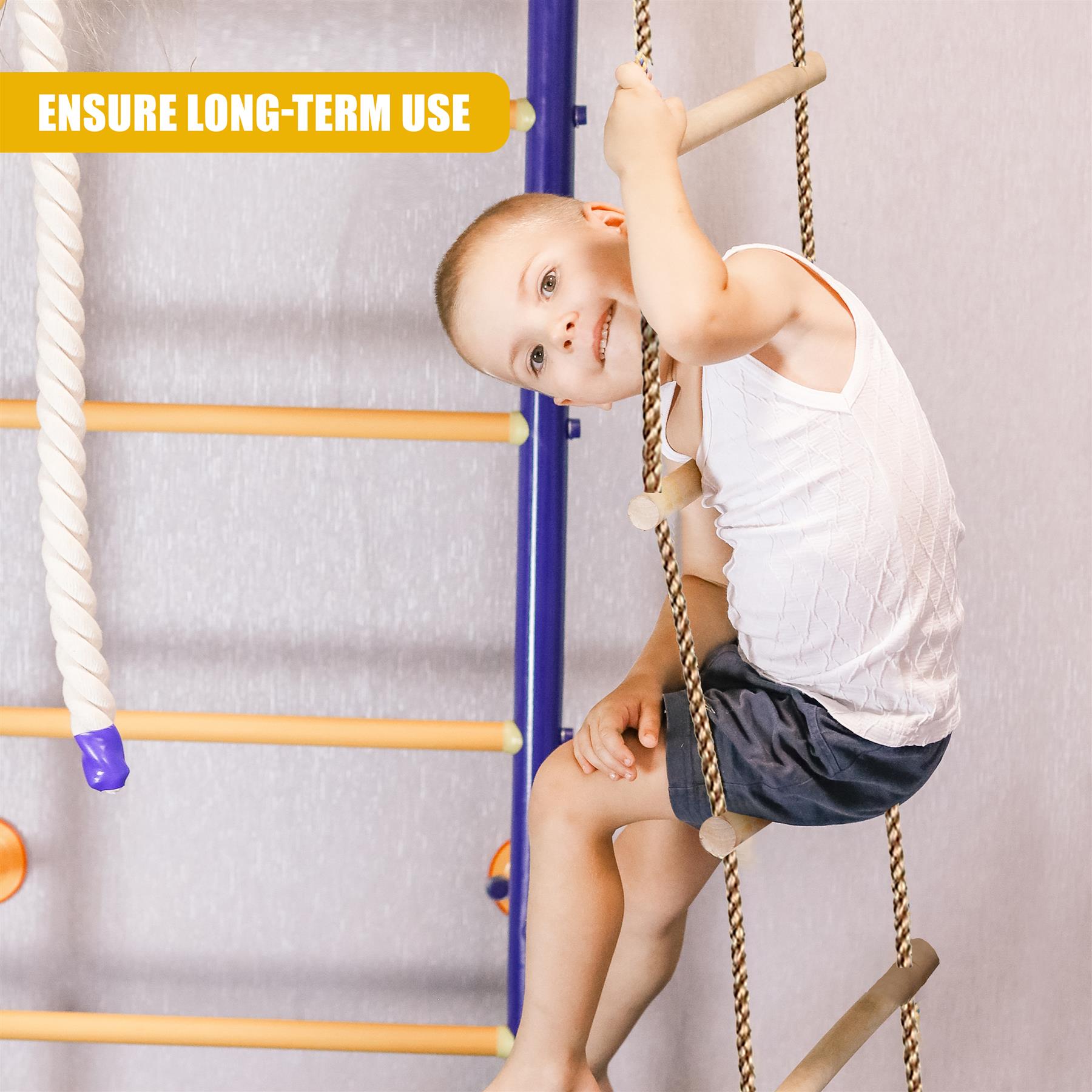 Wooden Trapeze Swing, Rope Ladder & Red Plate Seat by The Magic Toy Shop - The Magic Toy Shop