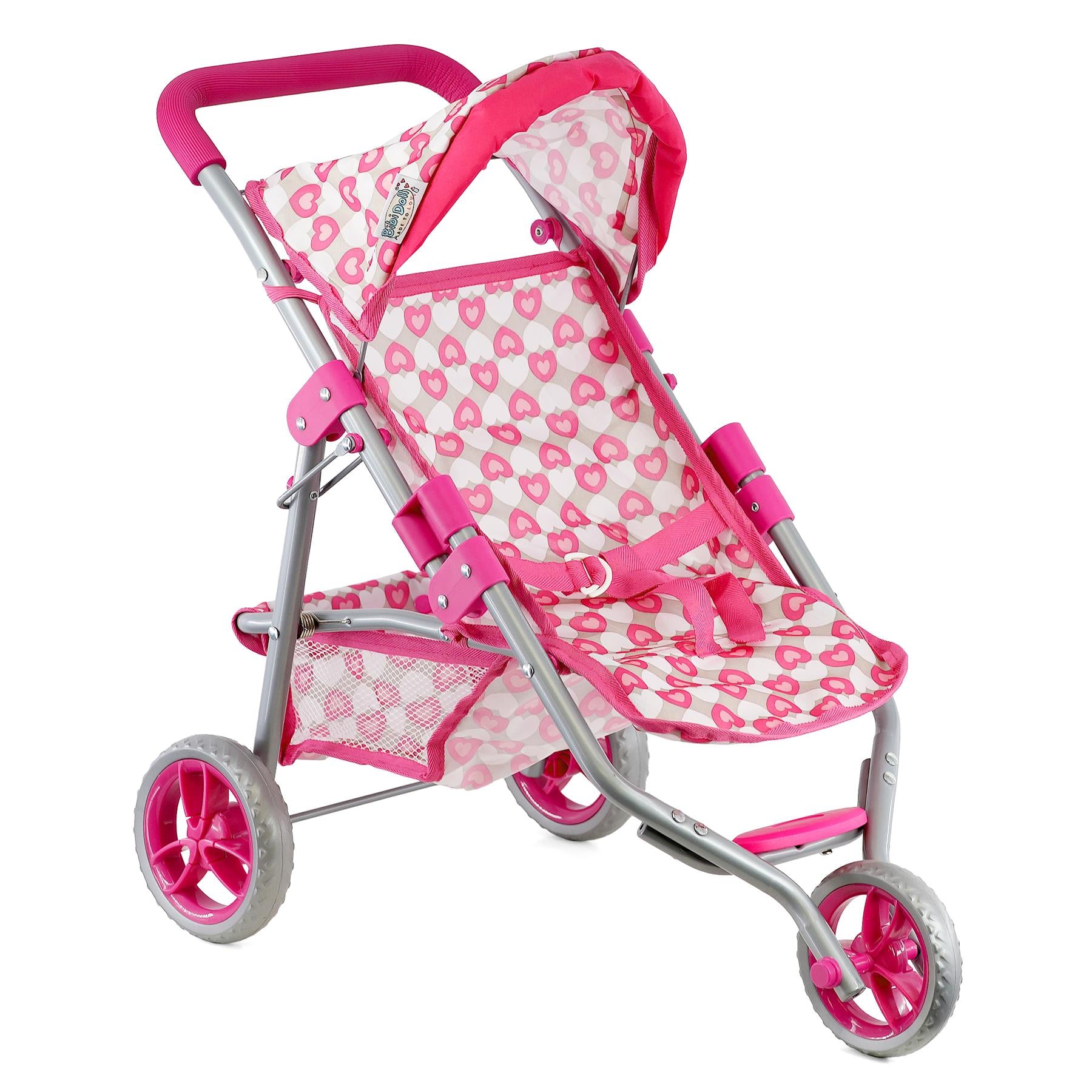 Baby Doll Pink Foldable Jogger Stroller by BiBi Doll - The Magic Toy Shop