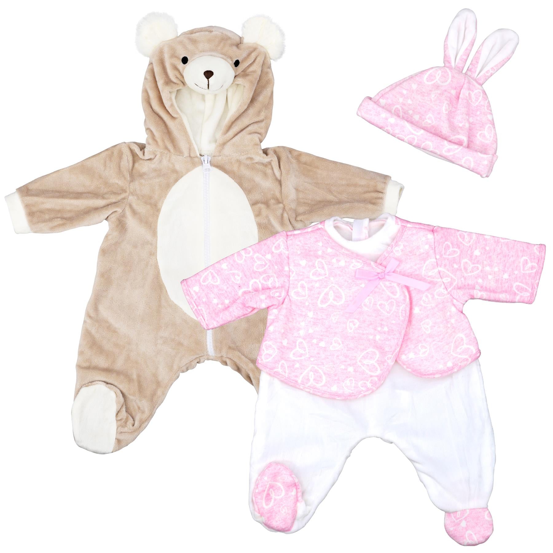 BiBi Outfits - Set of Two Clothes (Bear & Pink Bunny) (50 cm / 20") by BiBi Doll - The Magic Toy Shop