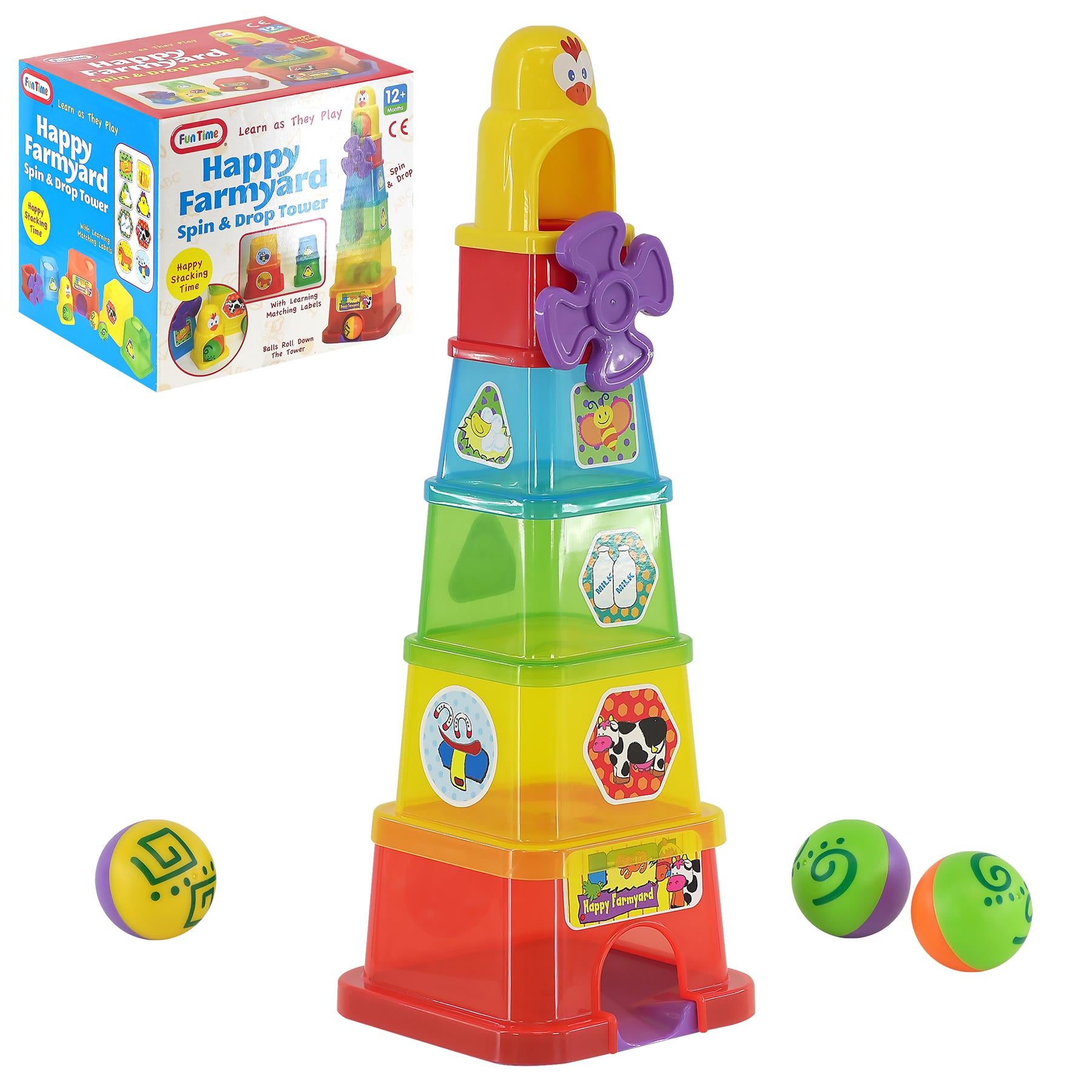Stacking Nesting Cups Blocks - Happy Farmyard Spin by The Magic Toy Shop - The Magic Toy Shop